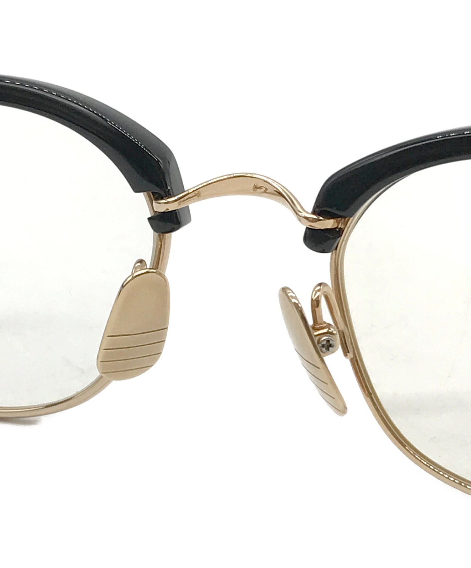 レア廃盤・国内正規品　THOM BROWNE TBX411 メガネ・サングラス 中古・古着通販】Thom Browne (トムブラウン) 眼鏡 ブラック×ゴールド