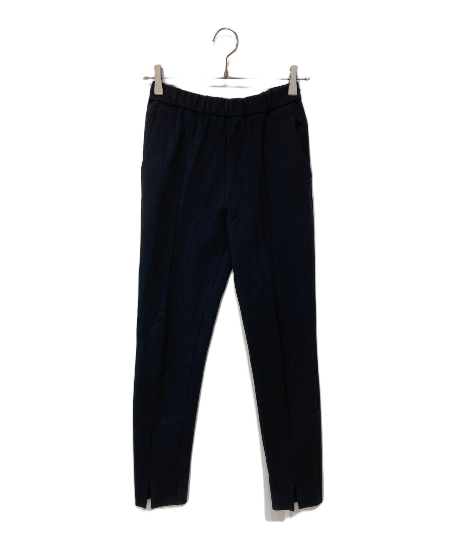 yori ヌクヌクフロントスリットレギパン　38号　ブラック 中古・古着通販】YORI (ヨリ) ぬくぬくフロントスリットレギパン