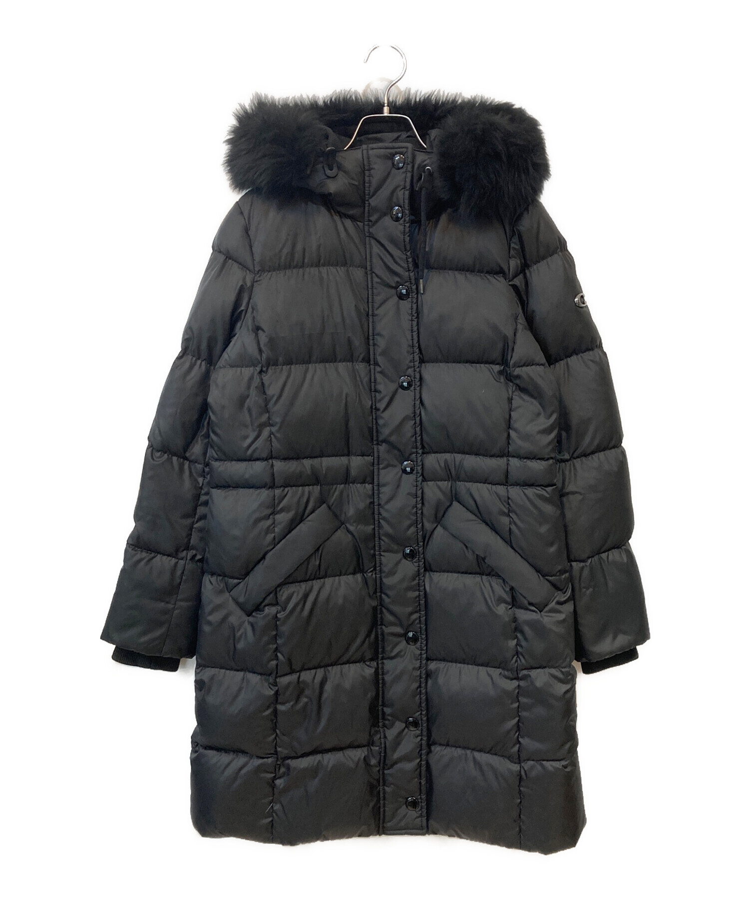 3/25発送　COACH コーチ(あたたか) ロング ダウンコート 黒 中古・古着通販】COACH (コーチ) ダウンコート ブラック サイズ:XS