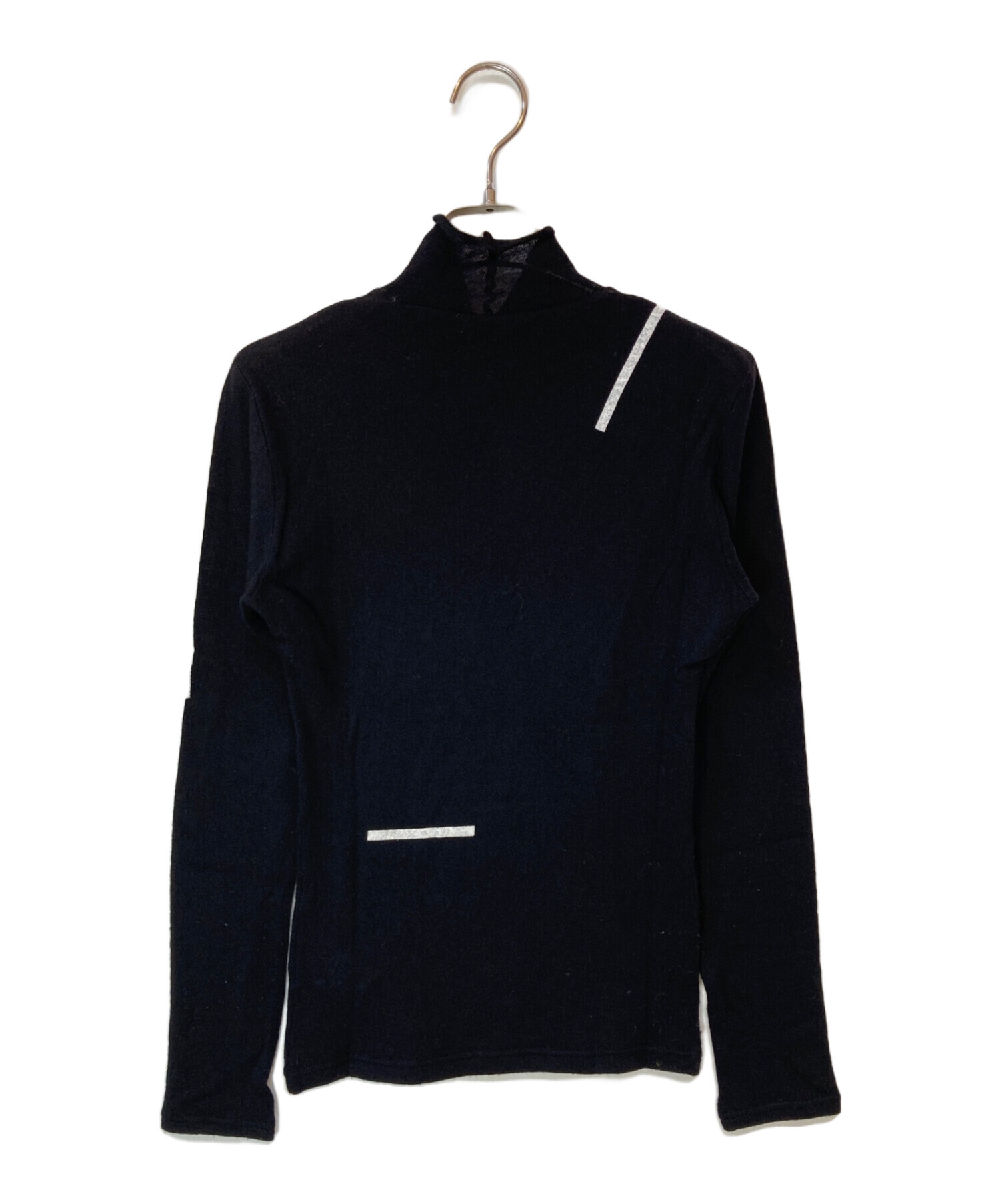 値下げ！ヨウジヤマモトカシミア黒の長袖ニット 中古・古着通販】YOHJI YAMAMOTO (ヨウジヤマモト) ラインニット