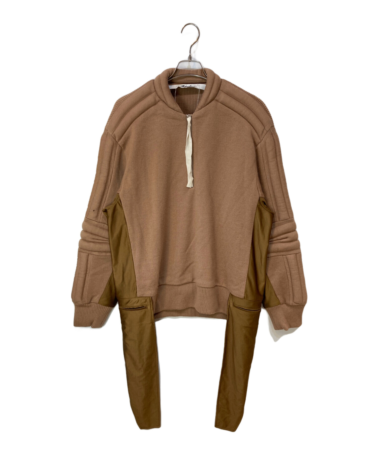 80s ヴィンテージ KENZO 3Dニット 立体編み ハーフジップ 太アーム 80s