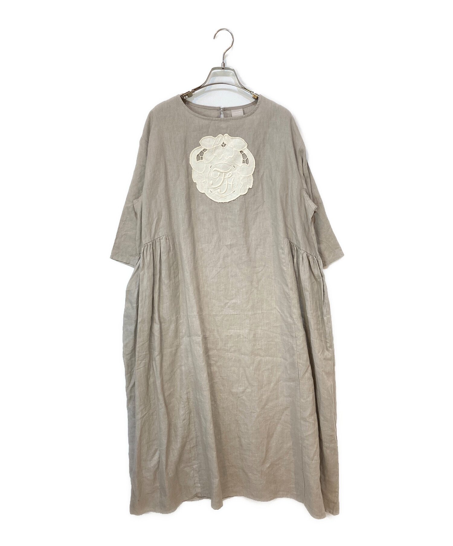 TSUHARU by Samansa Mos2 / モノグラム刺繍パーツレースワンピース/FREE/リネン/BLK/SKB-2100176 中古・古着通販】TSUHARU by samansa Mos2 (ツハル バイ サマンサ