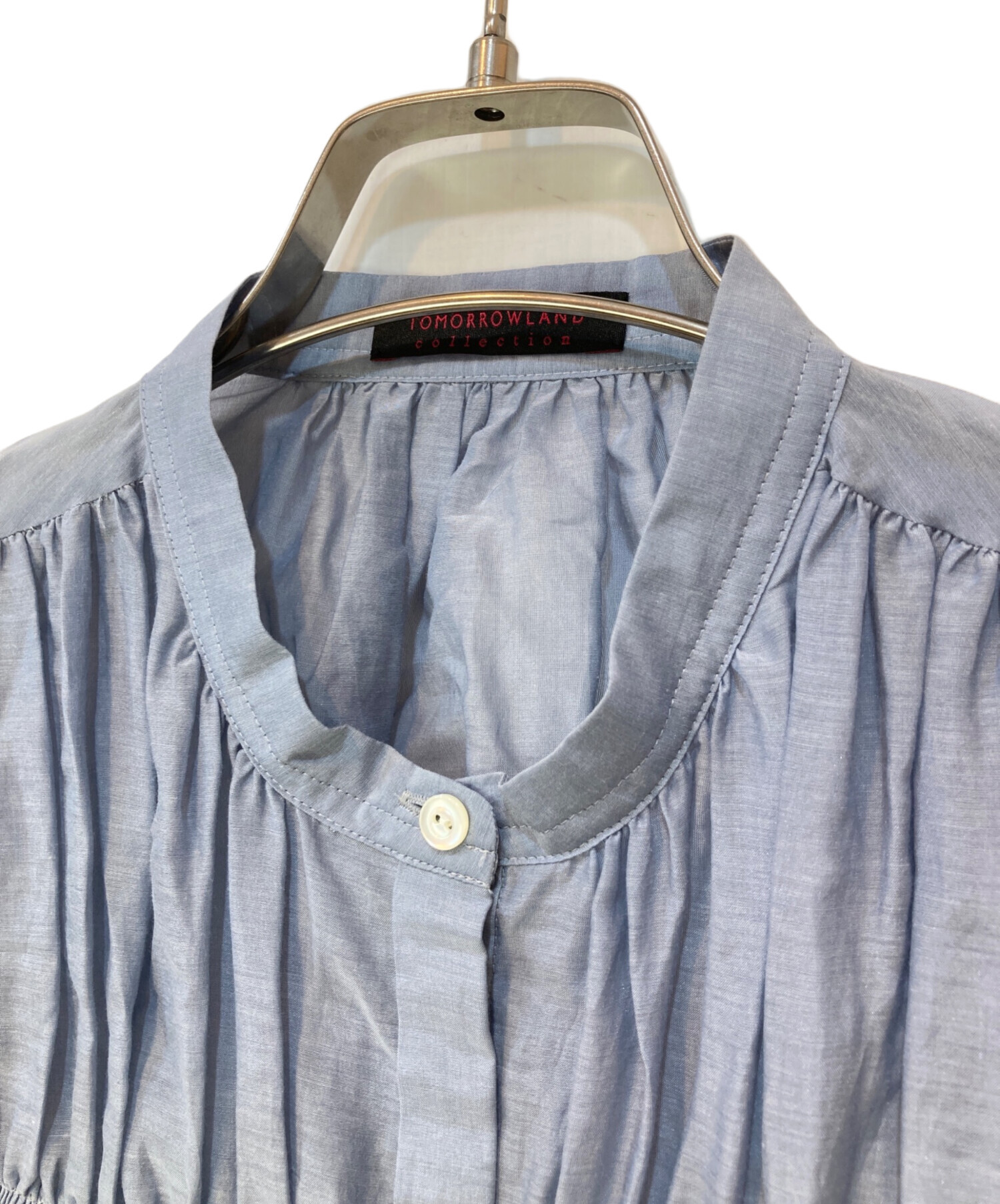 トゥモローランドコレクション コットンシルク シャーリングペプラム