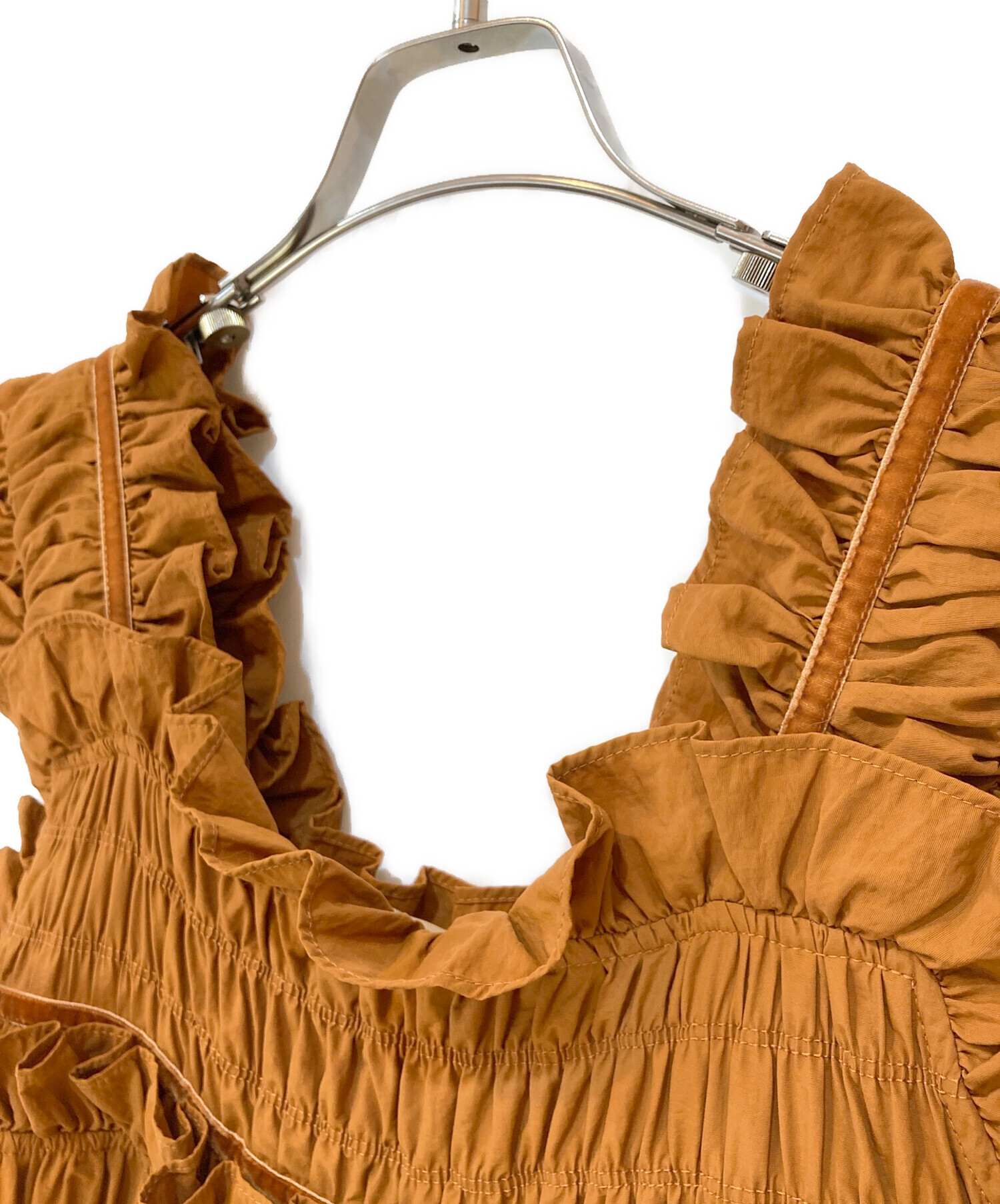 中古・古着通販】perna (ペルナ) ギャザーキャミフリルワンピース