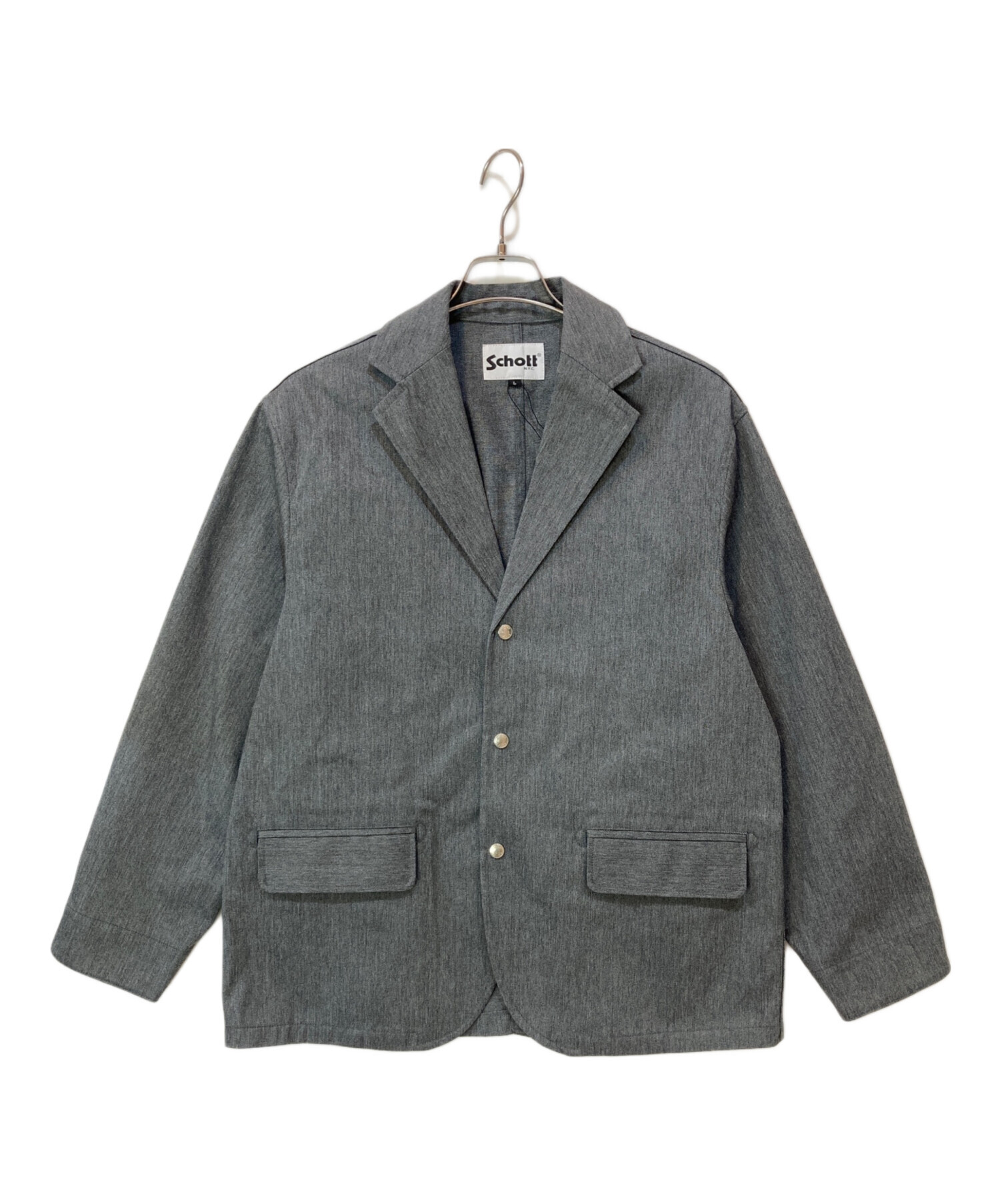 【未使用】TC WORK 3B JACKET/Schott 中古・古着通販】Schott (ショット) TC WORK 3B JACKE グレー サイズ:L