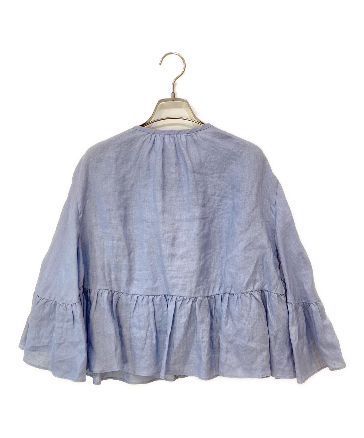 リネンフリルブラウス ブルー ハウスオブロータス HOUSE OF LOTUS