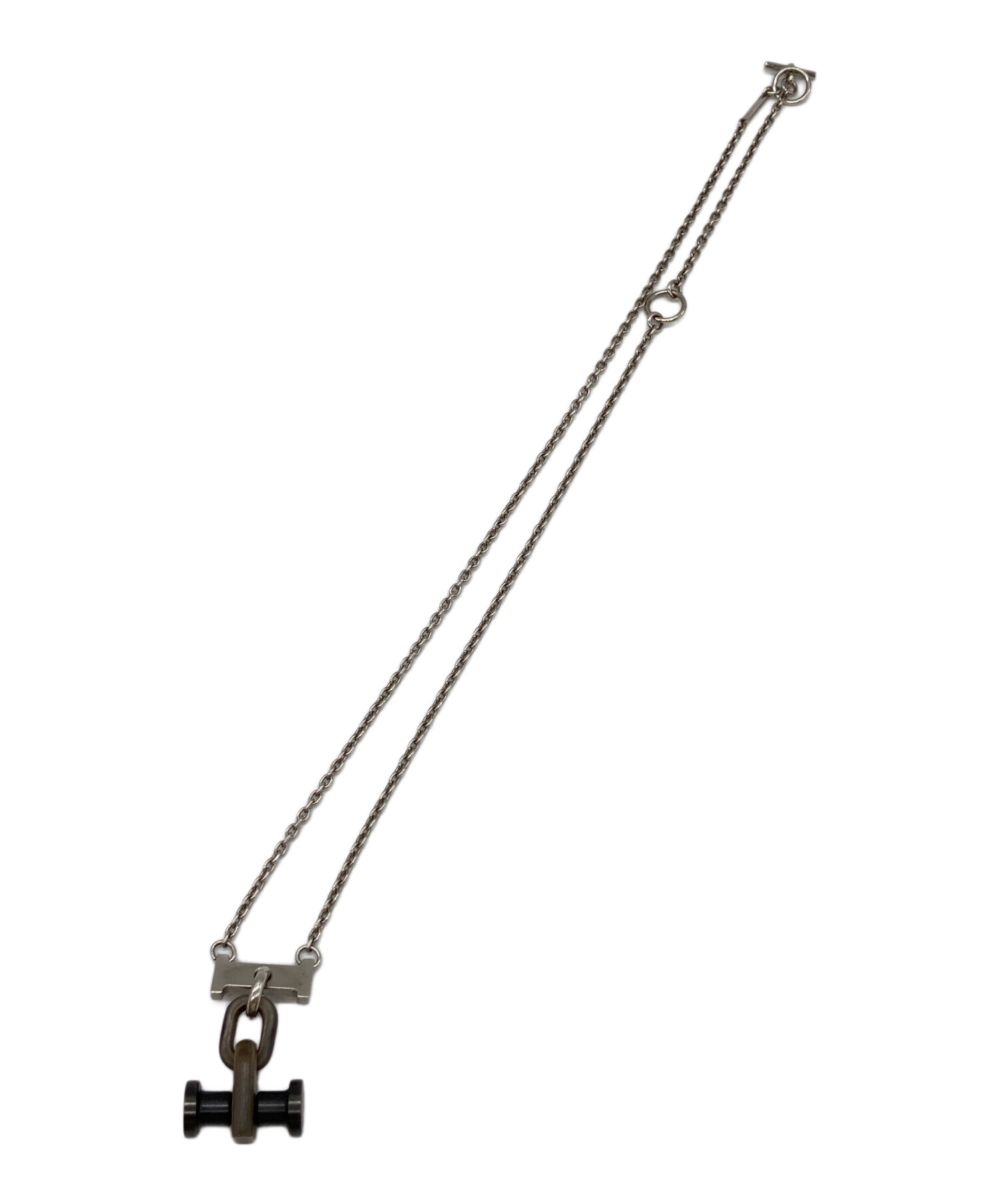 HERMES バッファローホーンネックレス　モビールH エルメス ネックレス モビールH H077268 ダークブラウン