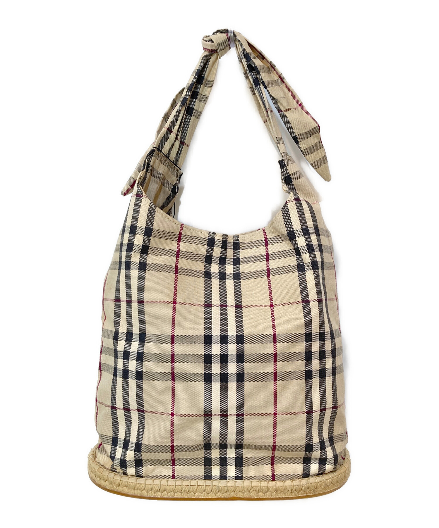 BURBERRY ショルダートートバッグ バケツ型 ノバチェック ブラック シルバー金具 バーバリー バーバリー　Burberry バケツ型　トート バッグ