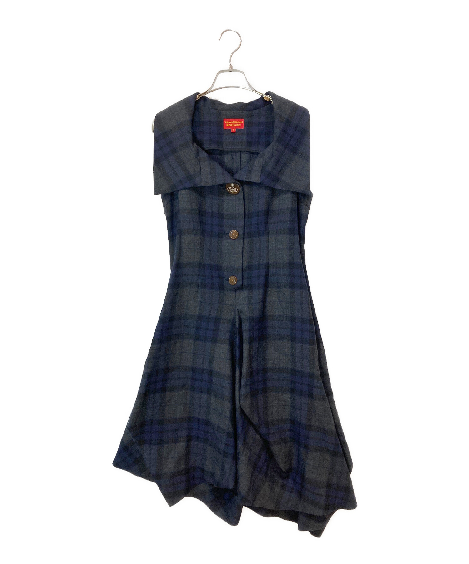 ヴィヴィアンウエストウッド RED LABEL チェック柄ノースリーブワンピース Vivienne Westwood RED LABEL チェック柄ワンピース Vivienne