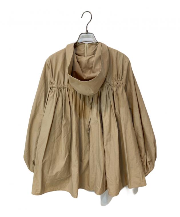 yori ヨリ バックギャザー撥水パーカー　ベージュ 中古・古着通販】YORI (ヨリ) バックギャザー撥水パーカー