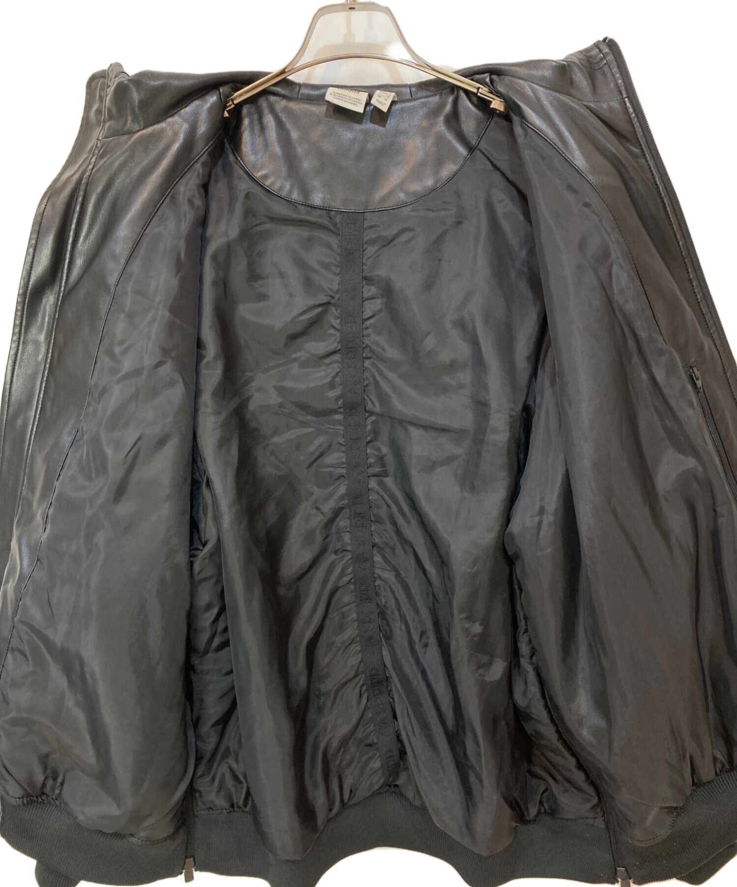 adidas ADILENIUM レザージャケット　XLサイズ レディース Adilenium オーバーサイズ フェイクレザージャケット