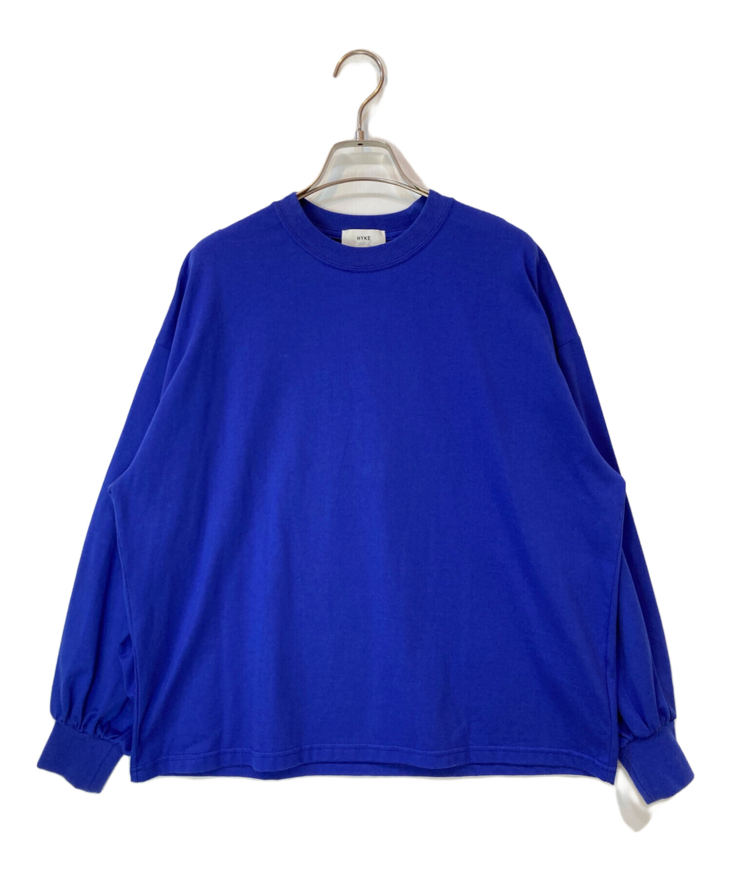 中古・古着通販】HYKE (ハイク) ギャザースリーブTシャツ ブルー 