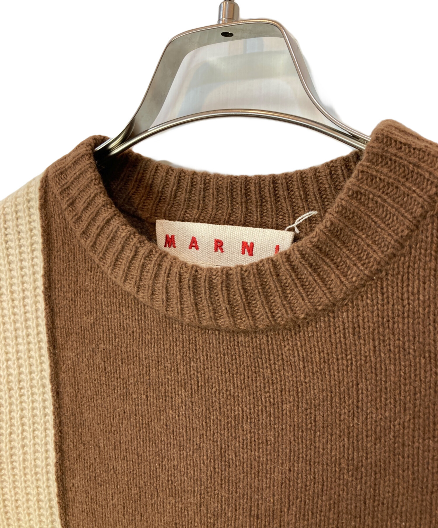 中古・古着通販】MARNI (マルニ) カシミヤ切り替えニット ブラウン 