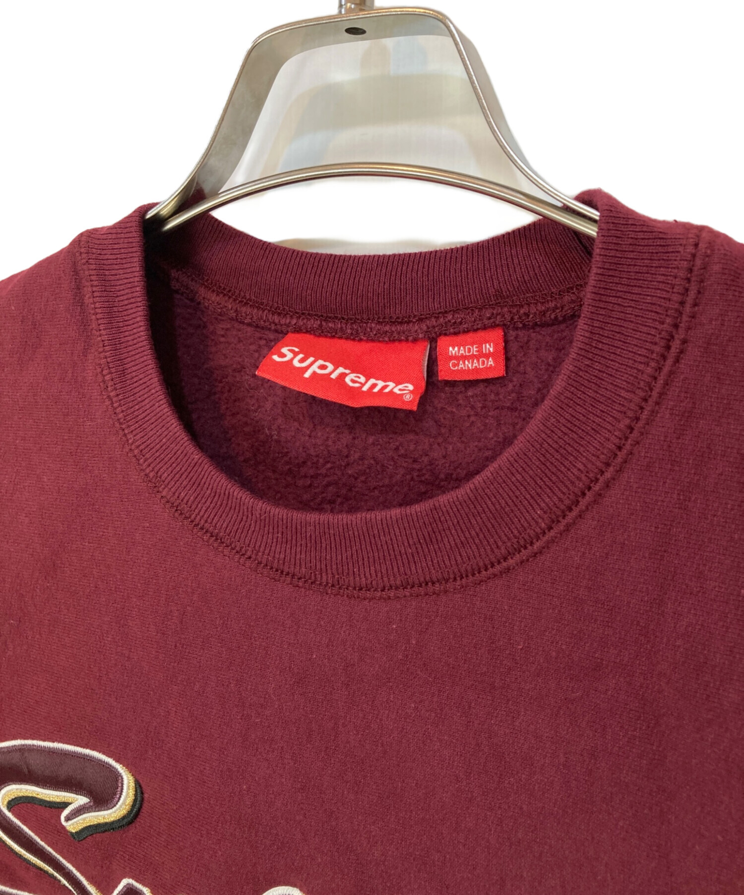 Supreme◇Brush Script Crewneck/刺繍ロゴ/S/コットン/RED SUPREME 