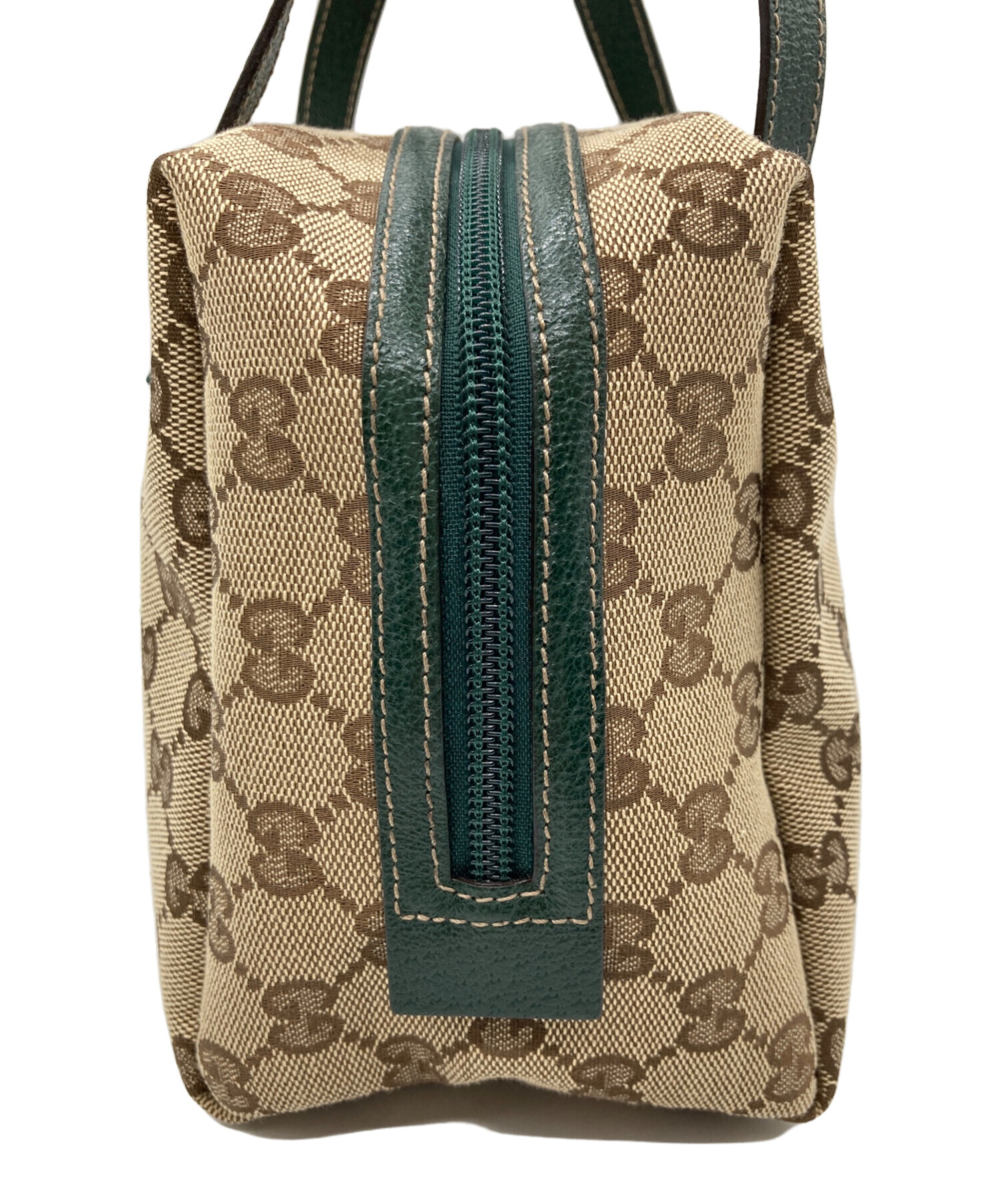 GUCCI ベージュキャンバスハンドバッグ 中古・古着通販】GUCCI (グッチ) GGキャンバス ハンドバッグ