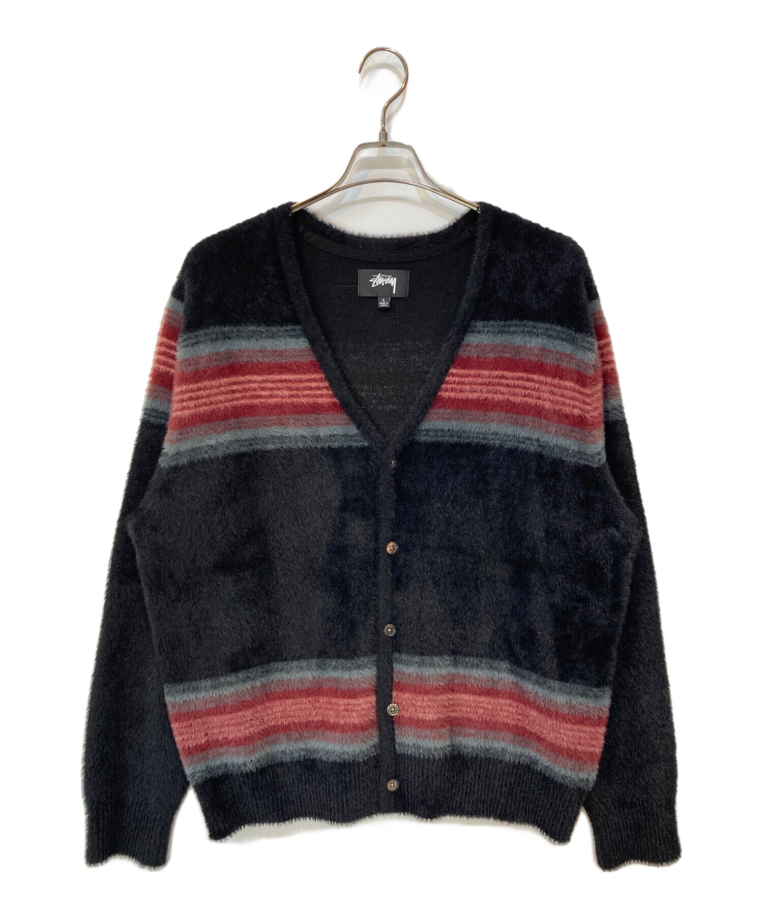 中古・古着通販】stussy (ステューシー) Stripe Shaggy Cardigan