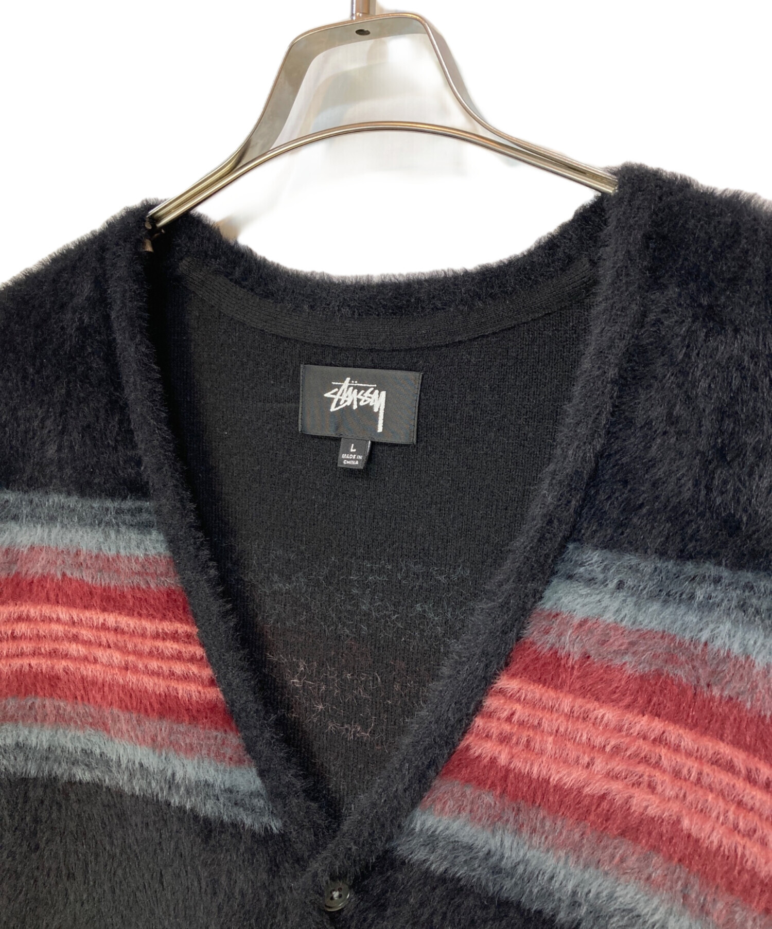 中古・古着通販】stussy (ステューシー) Stripe Shaggy Cardigan