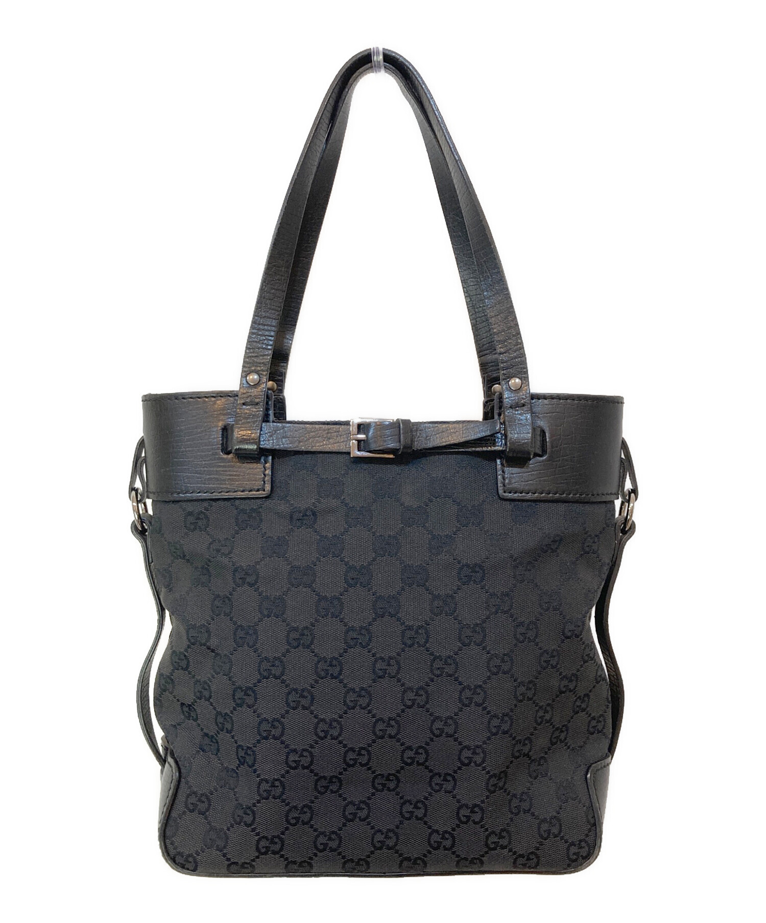 【中古】GUCCI GGキャンバス トートバッグ 中古・古着通販】GUCCI (グッチ) GGキャンバス トートバッグ ブラック