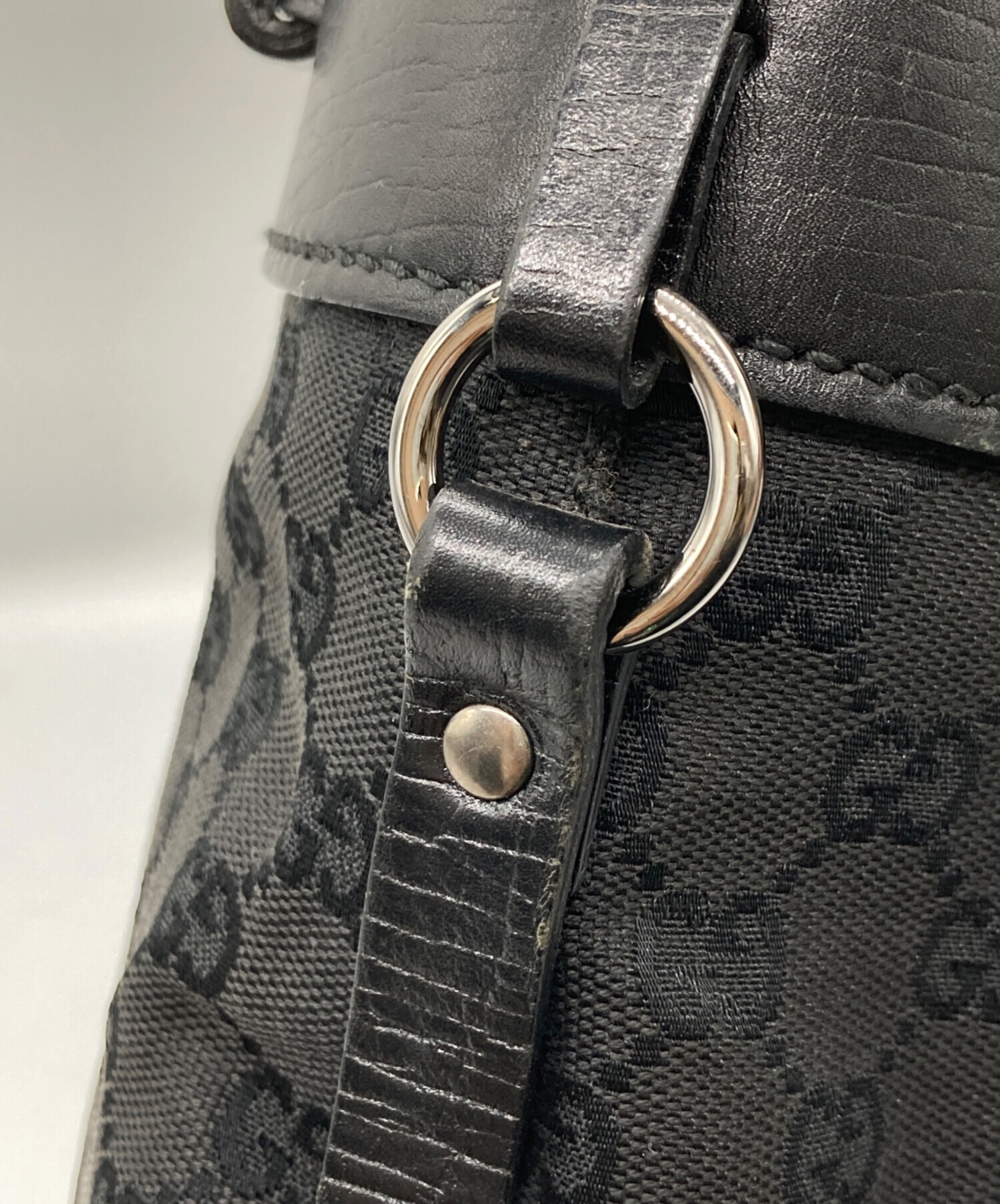 中古・古着通販】GUCCI (グッチ) GGキャンバス トートバッグ ブラック