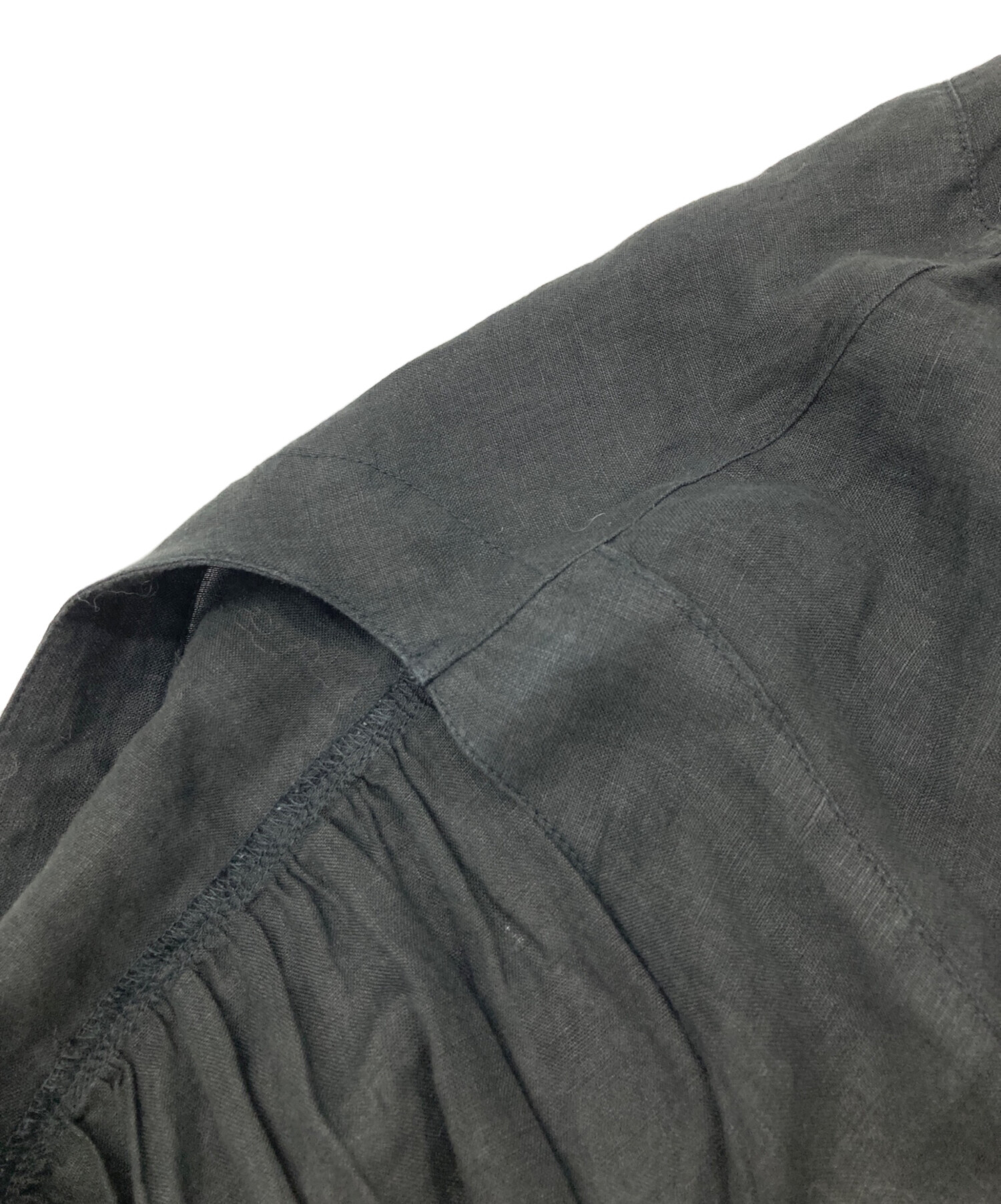 nestRobe リネンラインレースチュニック ブラック 中古・古着通販】nest Robe (ネストローブ) リネンクロシェ風レース