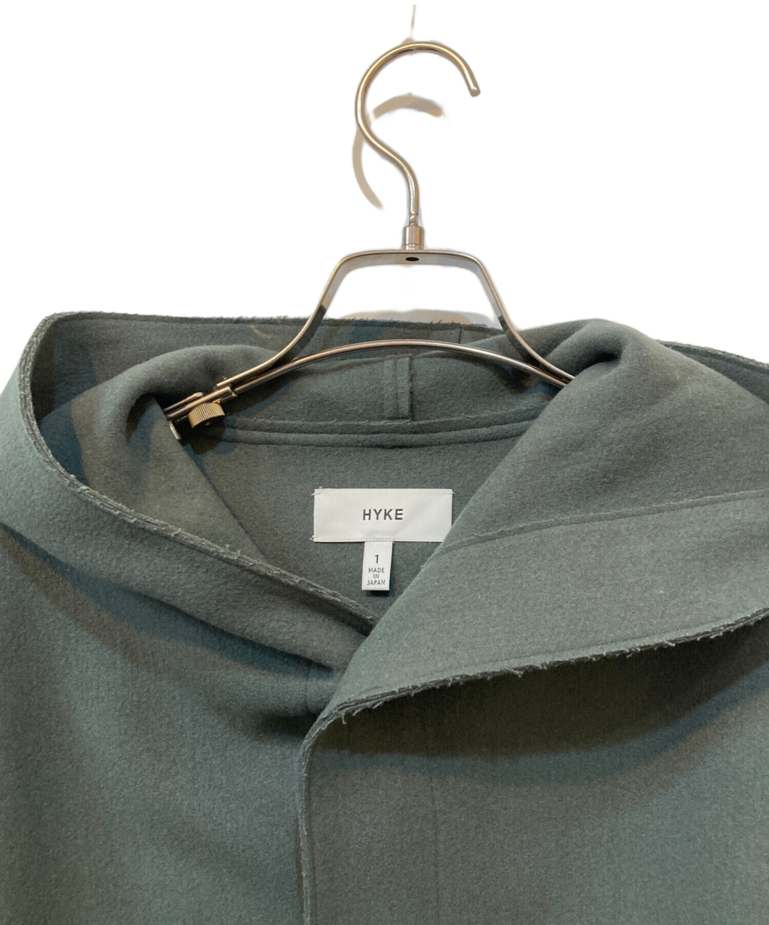 中古・古着通販】HYKE (ハイク) メルトンフーデッドコート グリーン