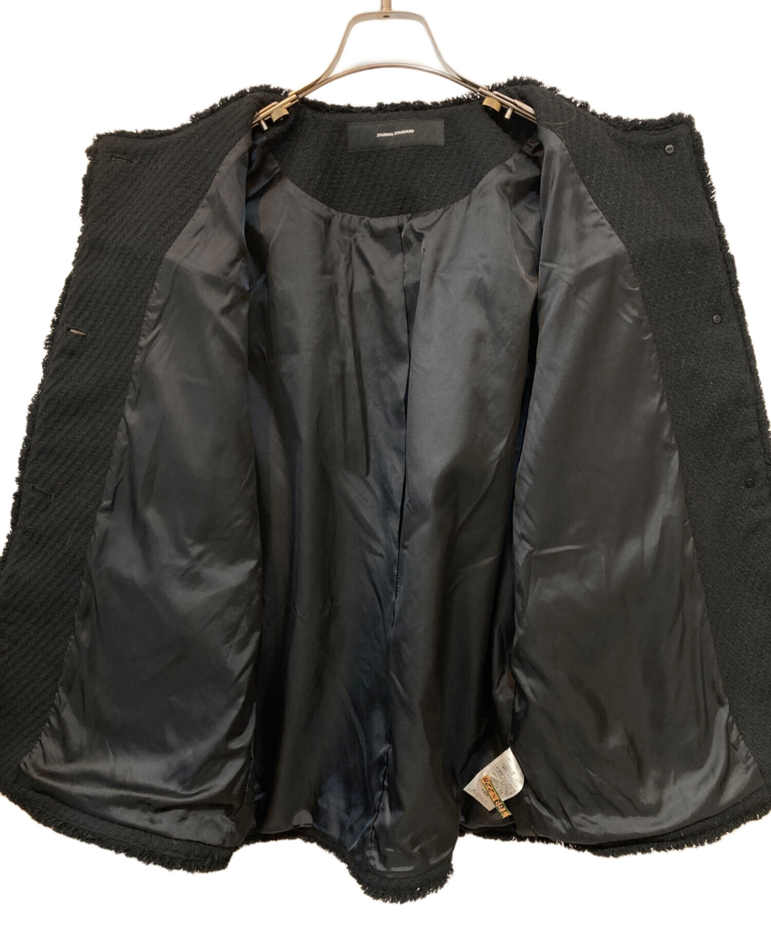未使用級✨ ジャーナルスタンダード ツイードジャケット 【F】ブラック 中古・古着通販】JOURNAL STANDARD (ジャーナルスタンダード) ツイード