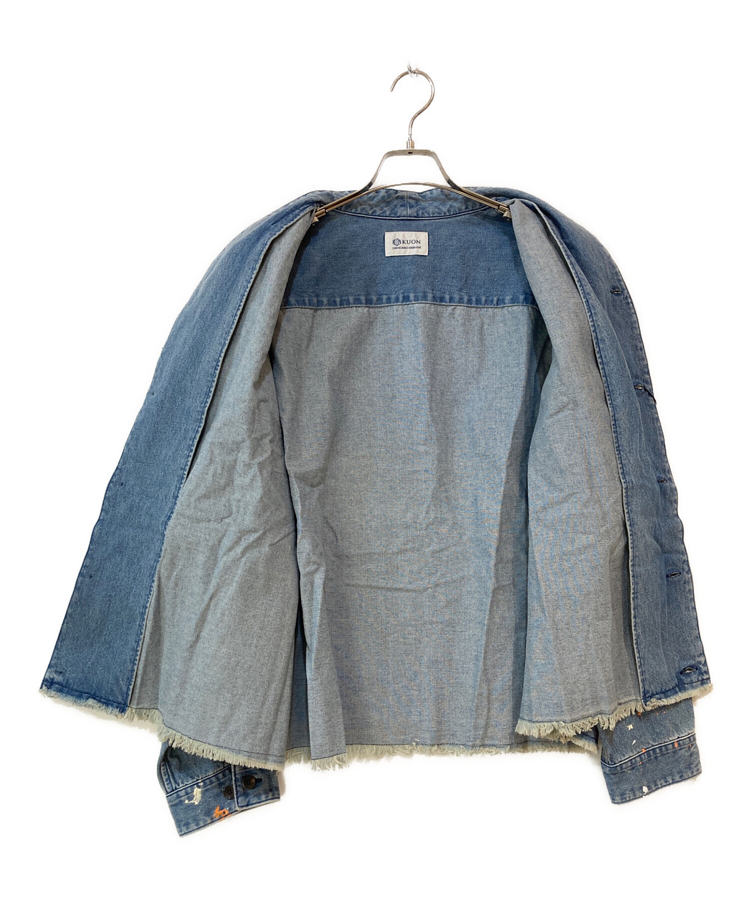 中古・古着通販】KUON (クオン) Denim Kimono Collar Cropped Jacket