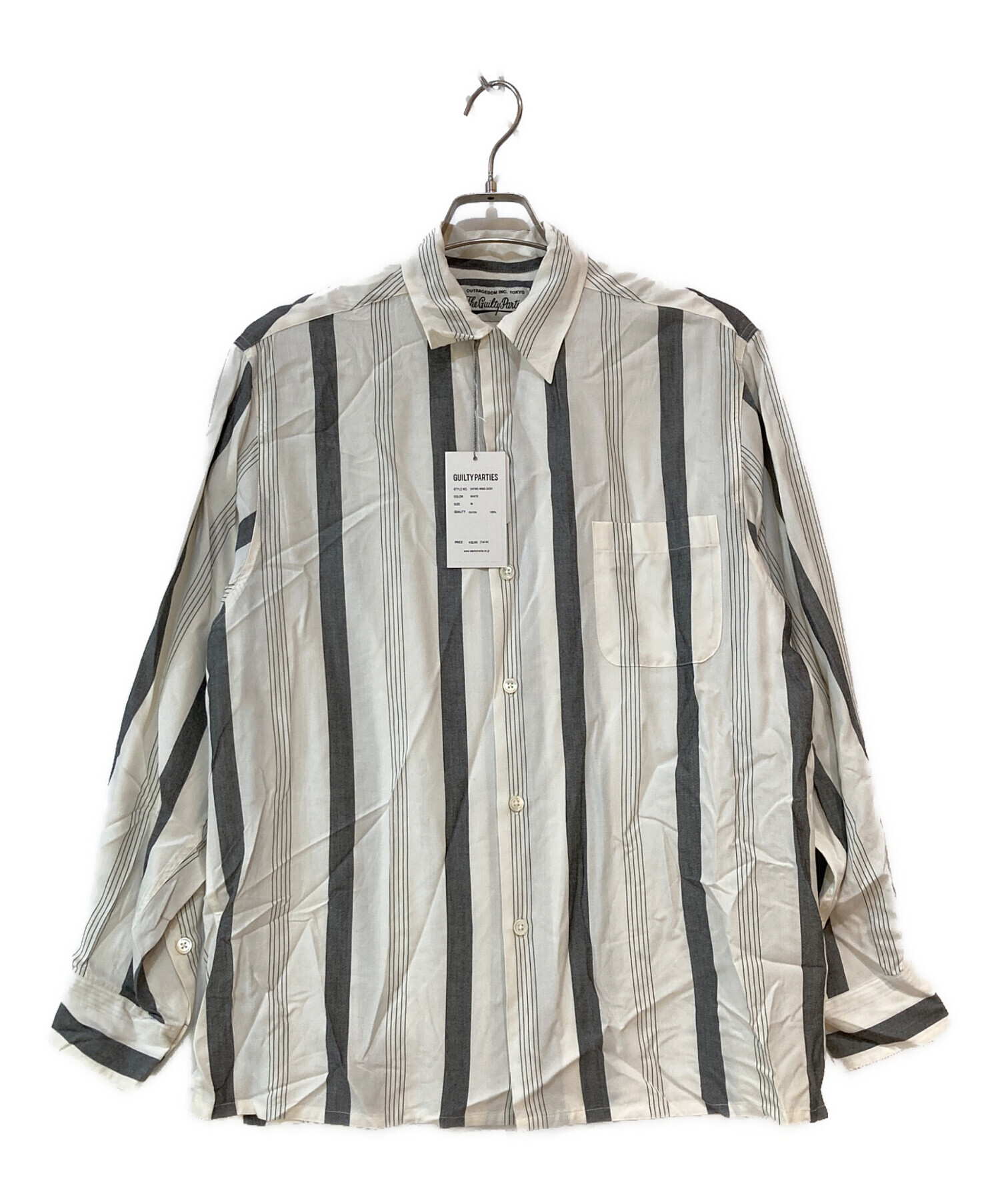 M*T様 [人気モデル]　WACKO MARIAワコマリア ストライプオープンカ 中古・古着通販】WACKO MARIA (ワコマリア) STRIPED OPEN COLLAR SHIRT