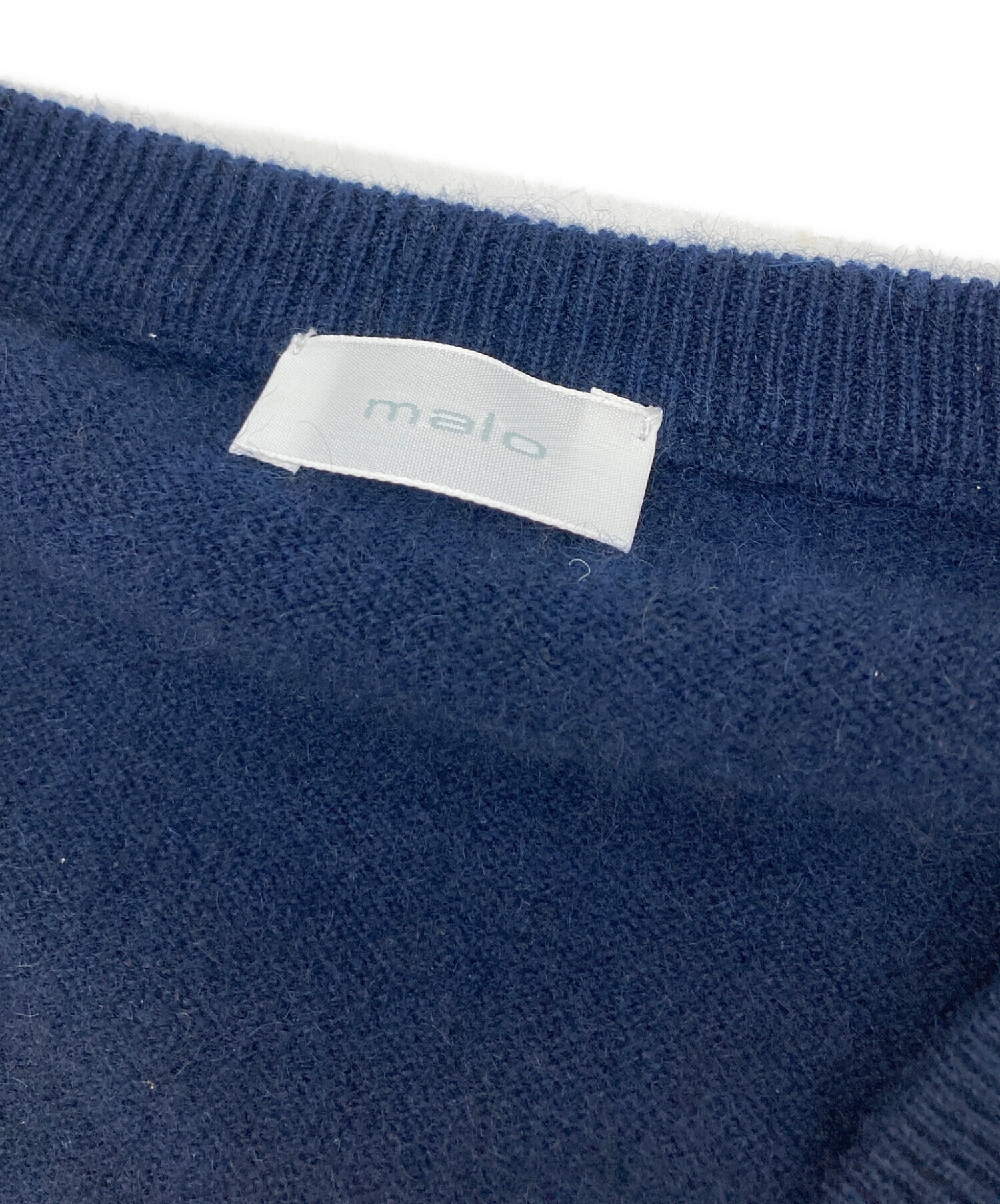 中古・古着通販】MALO (マーロ) カシミヤVネックニット ネイビー