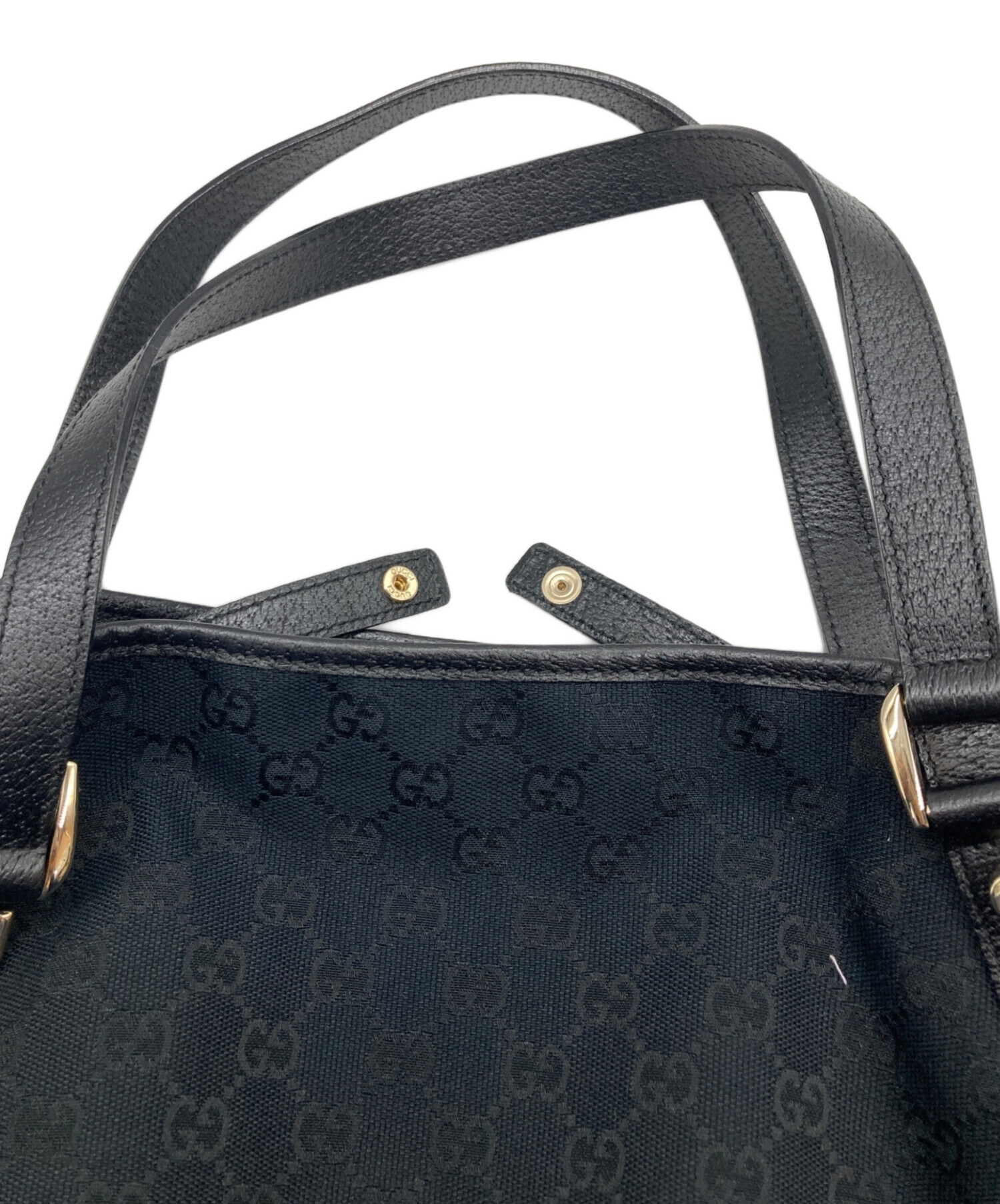 中古・古着通販】GUCCI (グッチ) GGキャンバス トートバッグ ブラック 