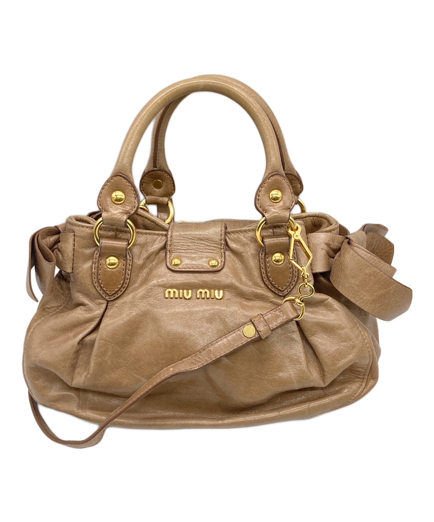 中古・古着通販】Mughetto Pink Vitello Lux Leather Bow Small Top