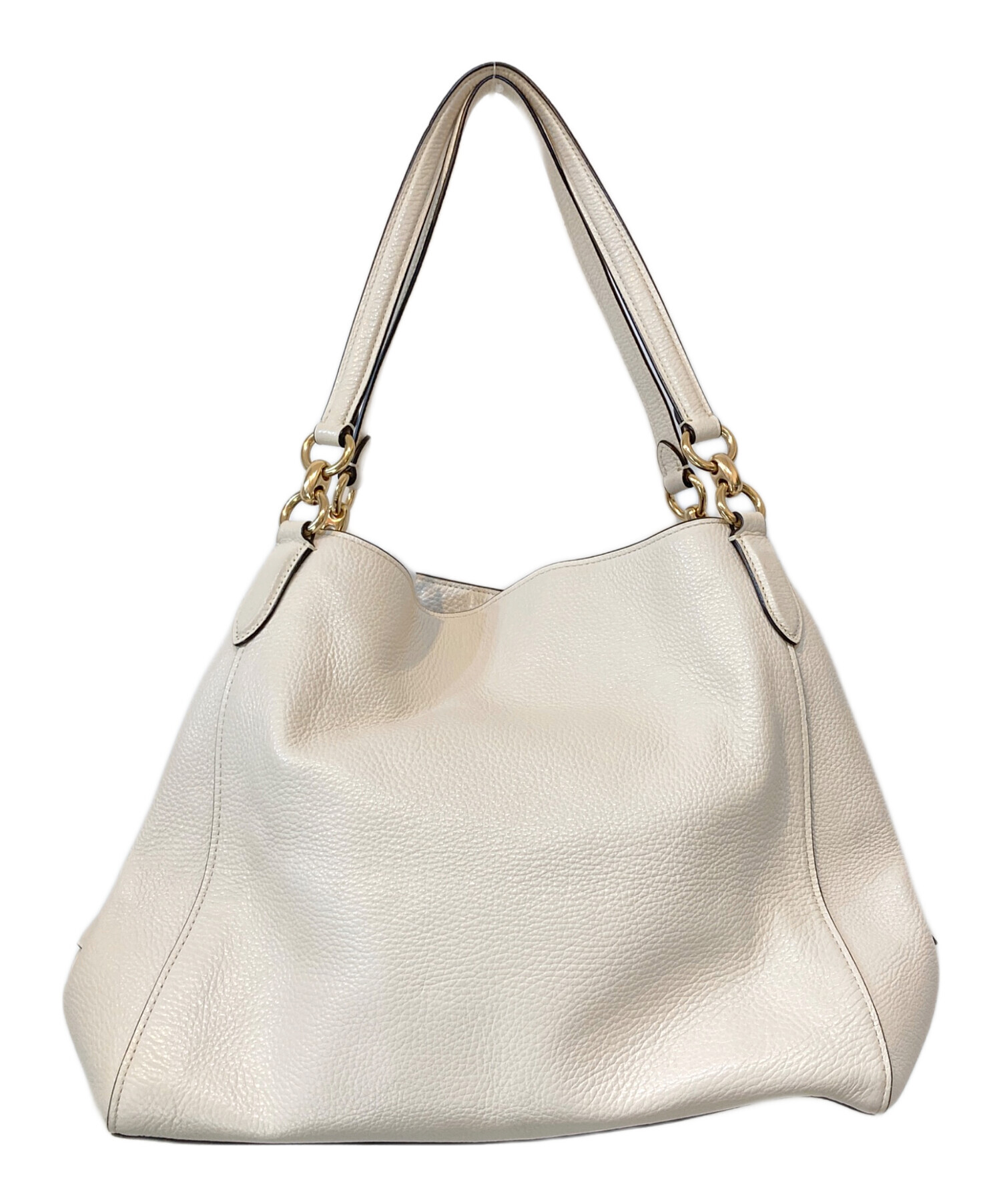 【未使用品】COACH ホワイトレザー ショルダーバッグ 定価44800 中古・古着通販】COACH (コーチ) ペブルレザー ハリー ロゴ ショルダー