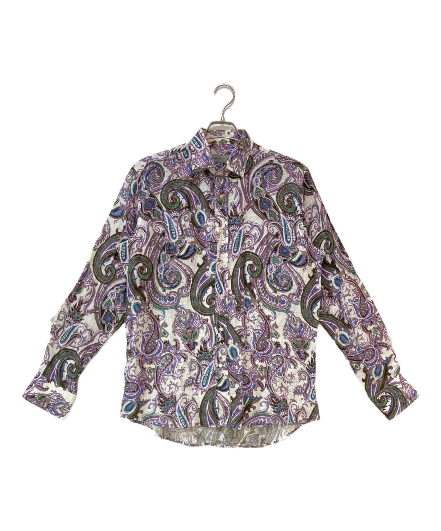 中古・古着通販】ETRO (エトロ) ペイズリー柄リネンシャツ パープル
