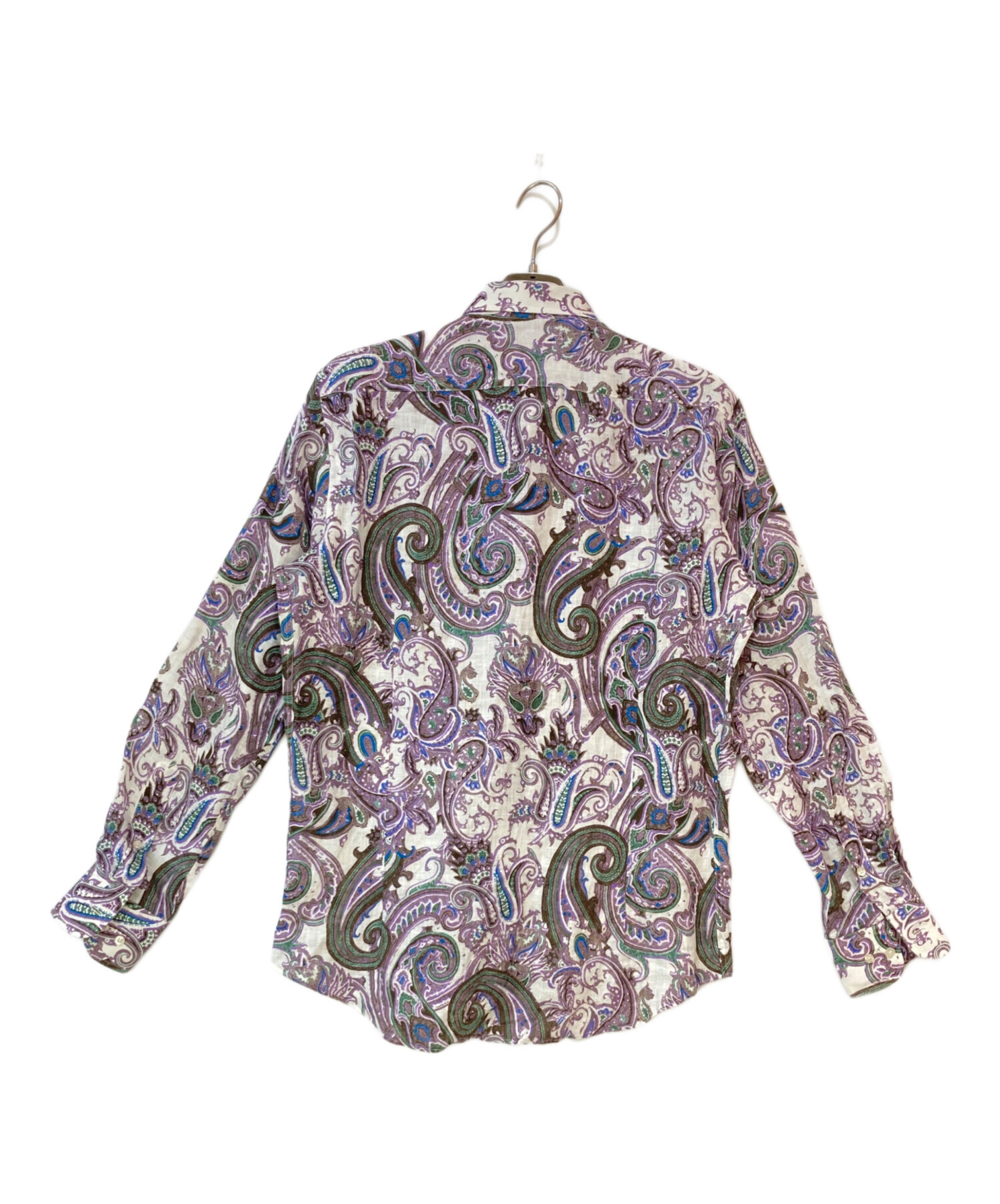 中古・古着通販】ETRO (エトロ) ペイズリー柄リネンシャツ パープル