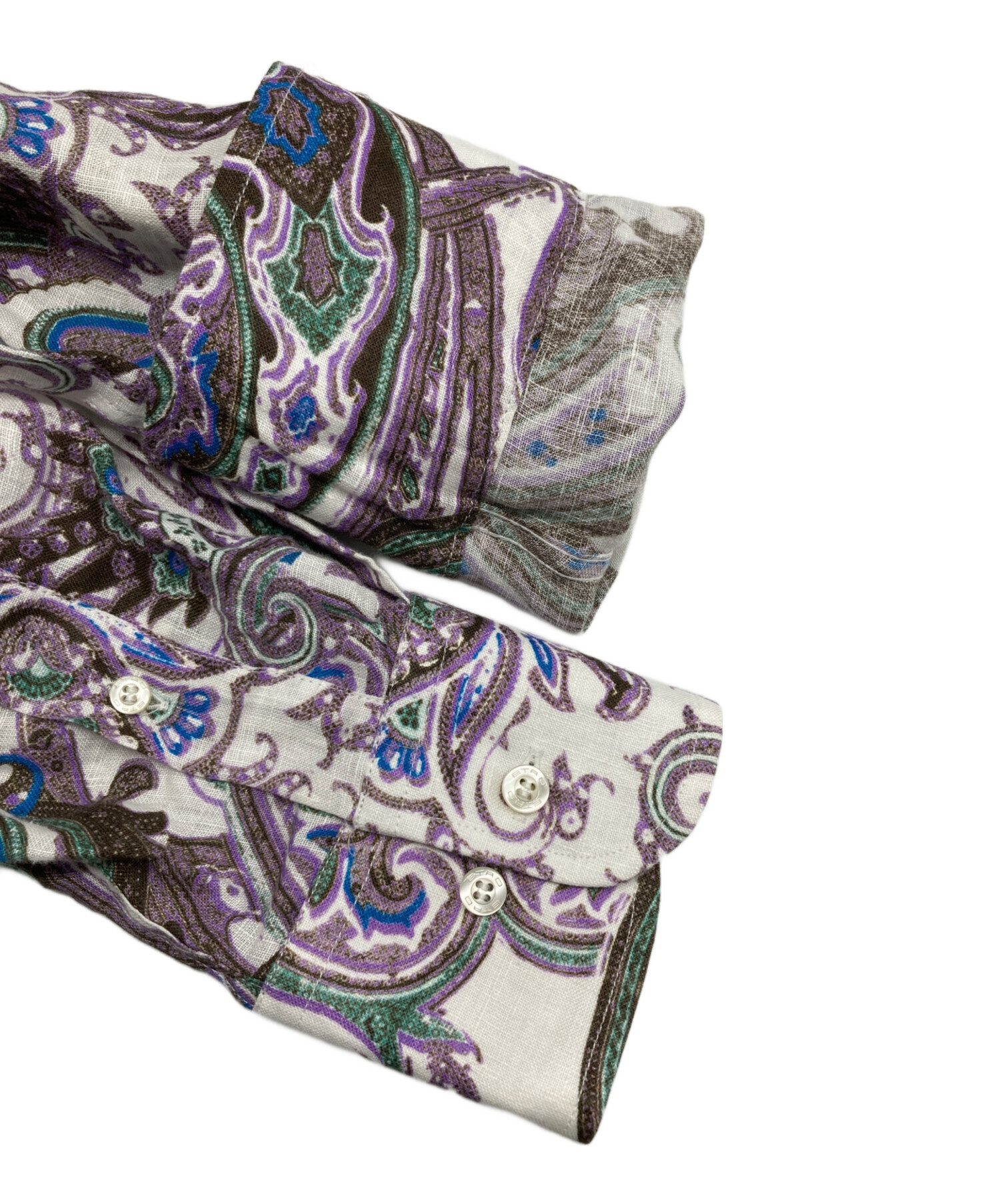 中古・古着通販】ETRO (エトロ) ペイズリー柄リネンシャツ パープル