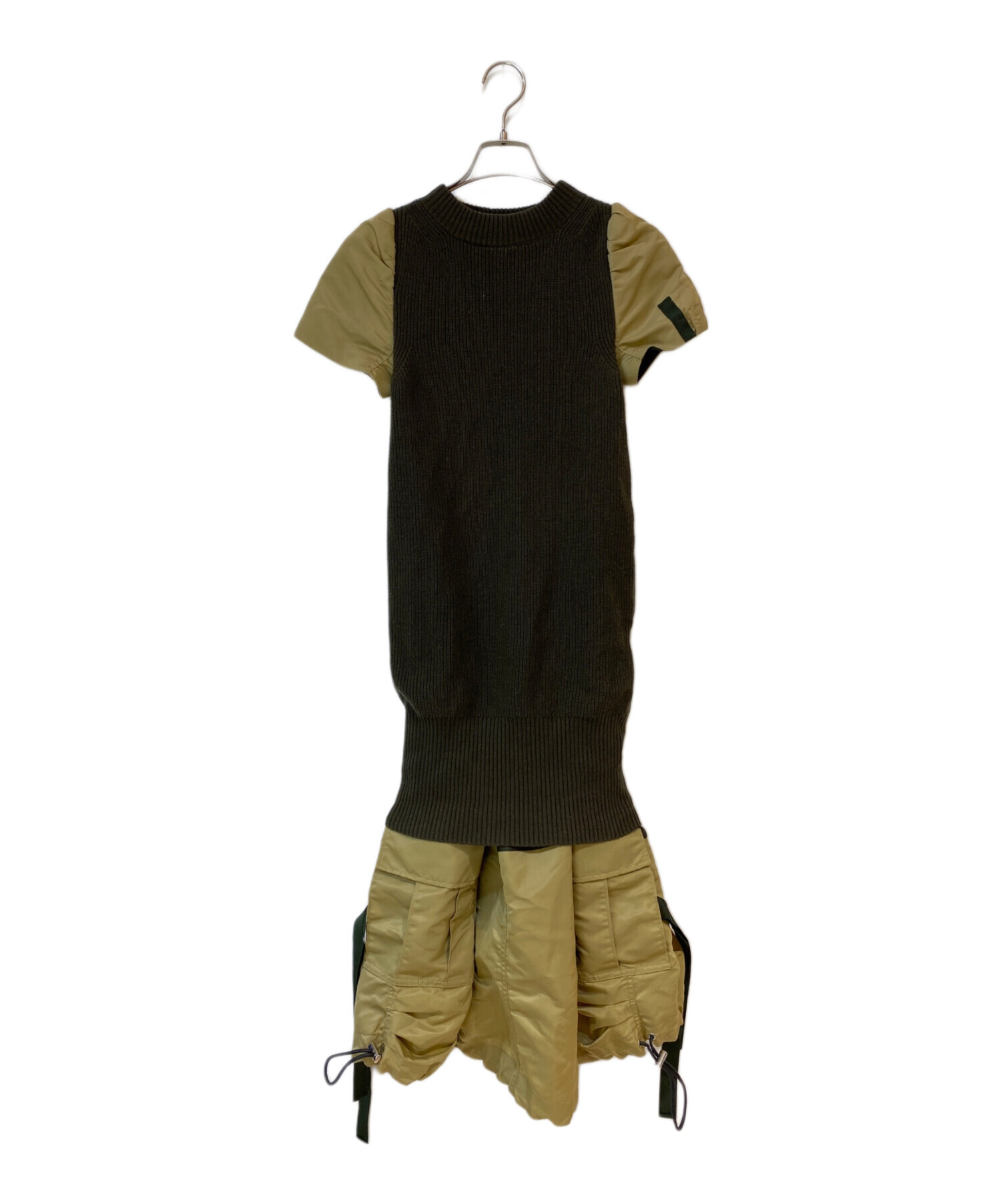 sacai ドッキングウールニットワンピース2321 size 1 中古・古着通販】sacai (サカイ) MA-1 ドッキングニットワンピース