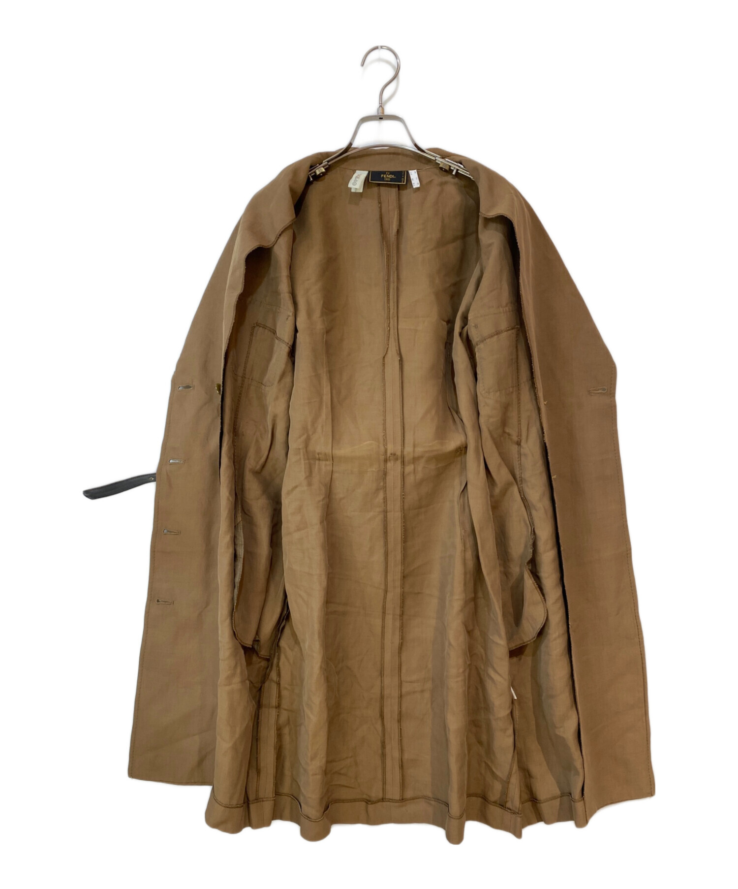 中古・古着通販】FENDI (フェンディ) 半袖シャツワンピース カーキ 中古・古着通販】FENDI (フェンディ) 半袖シャツワンピース カーキ