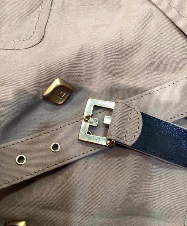 中古・古着通販】FENDI (フェンディ) 半袖シャツワンピース カーキ