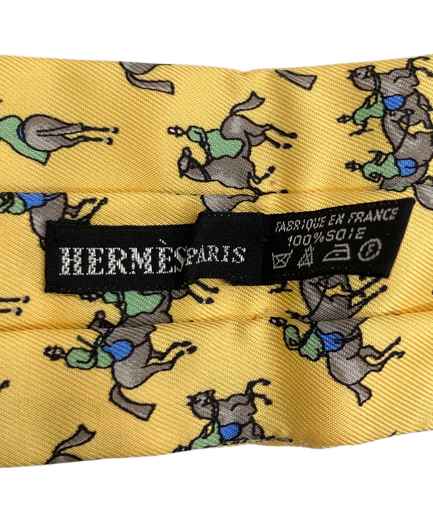 中古・古着通販】HERMES (エルメス) 馬柄 アスコットタイ イエロー