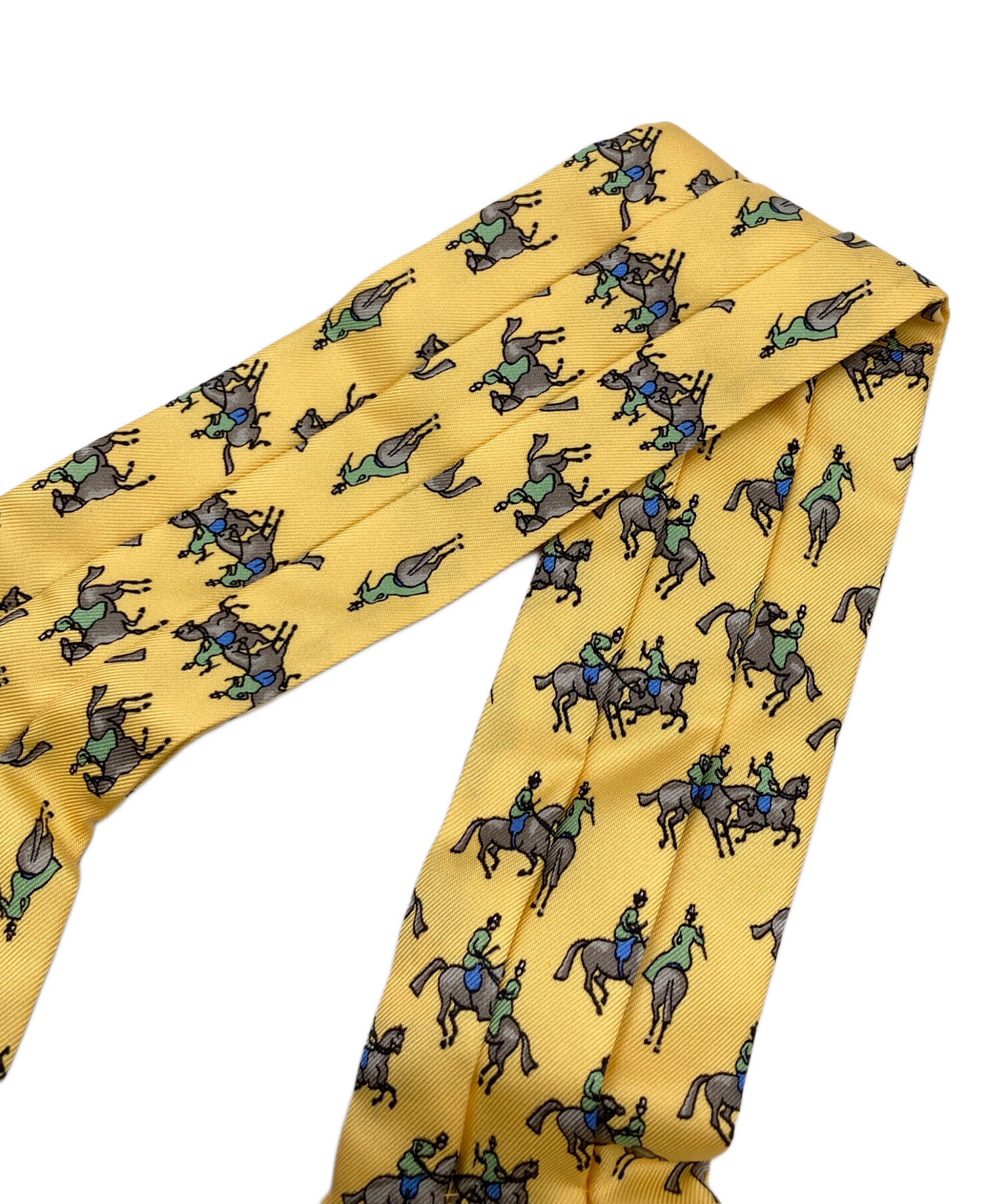 中古・古着通販】HERMES (エルメス) 馬柄 アスコットタイ イエロー