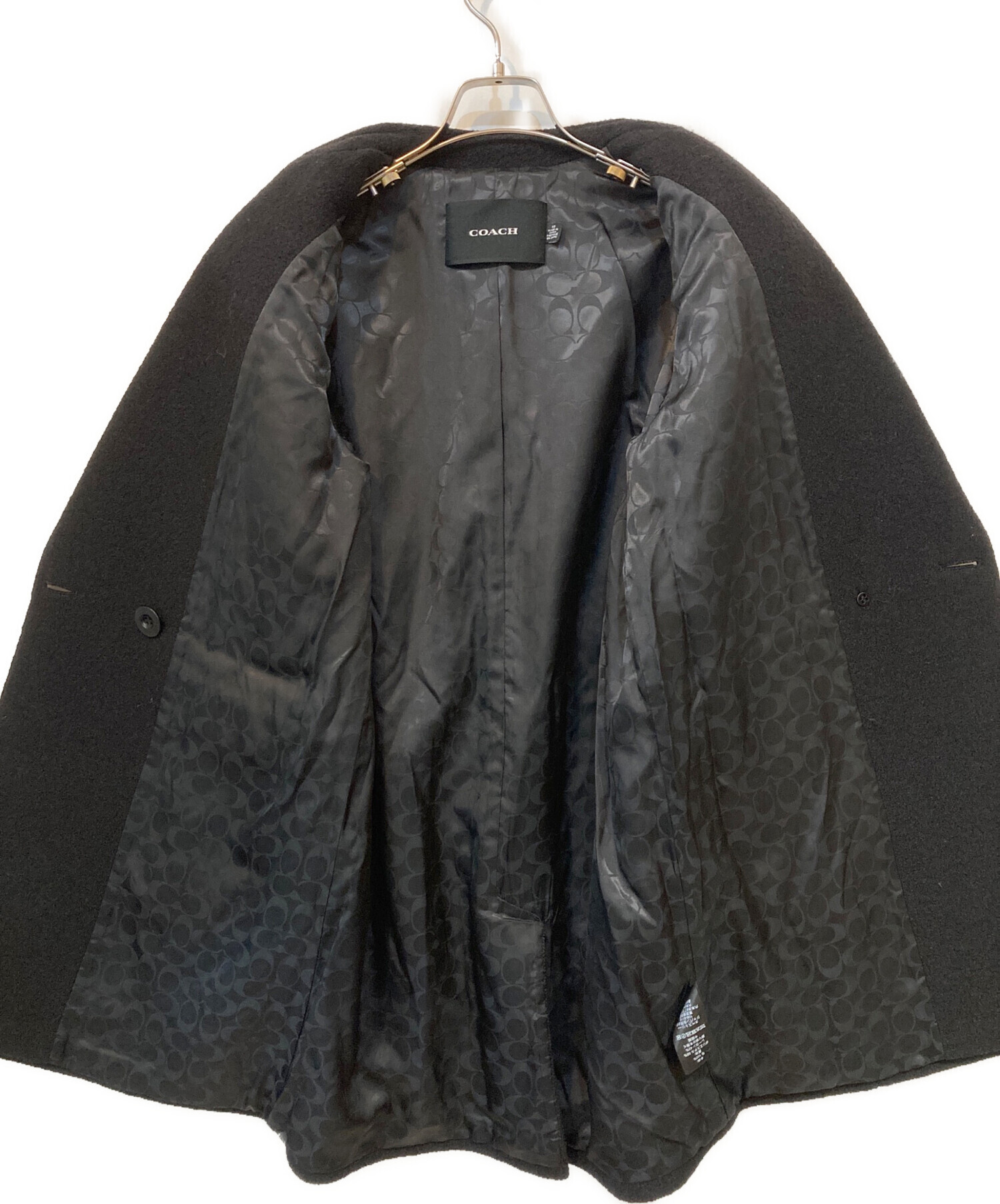 中古・古着通販】COACH (コーチ) ウール チェスター コート ブラック