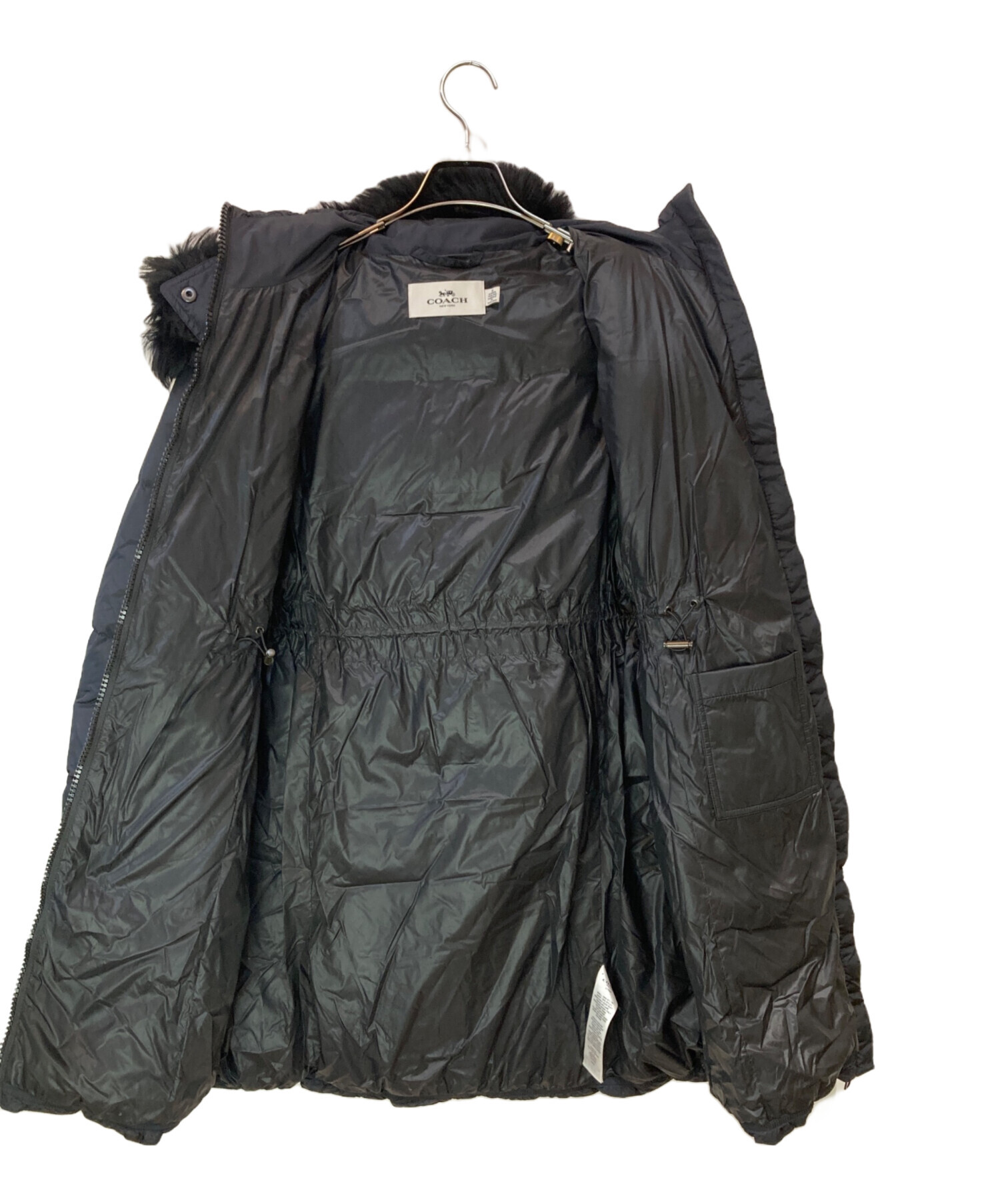 中古・古着通販】COACH (コーチ) ラムファー フード付ダウンコート  