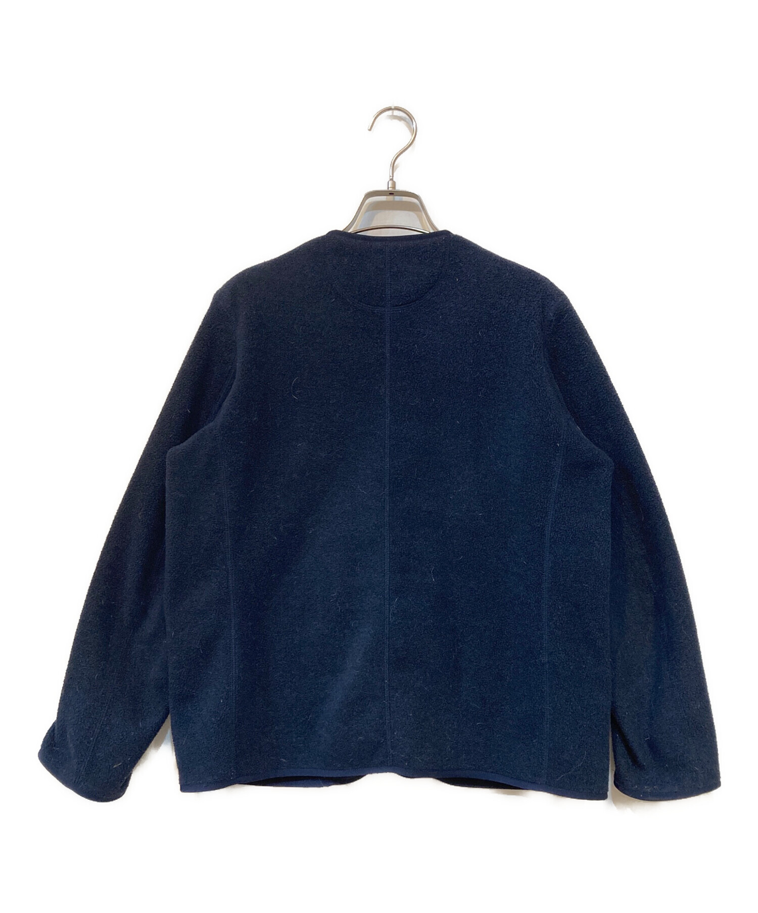 DANTON ネイビー フリースジャケット 中古・古着通販】DANTON (ダントン) FLEECE COLLARLESS JACKE/フリー