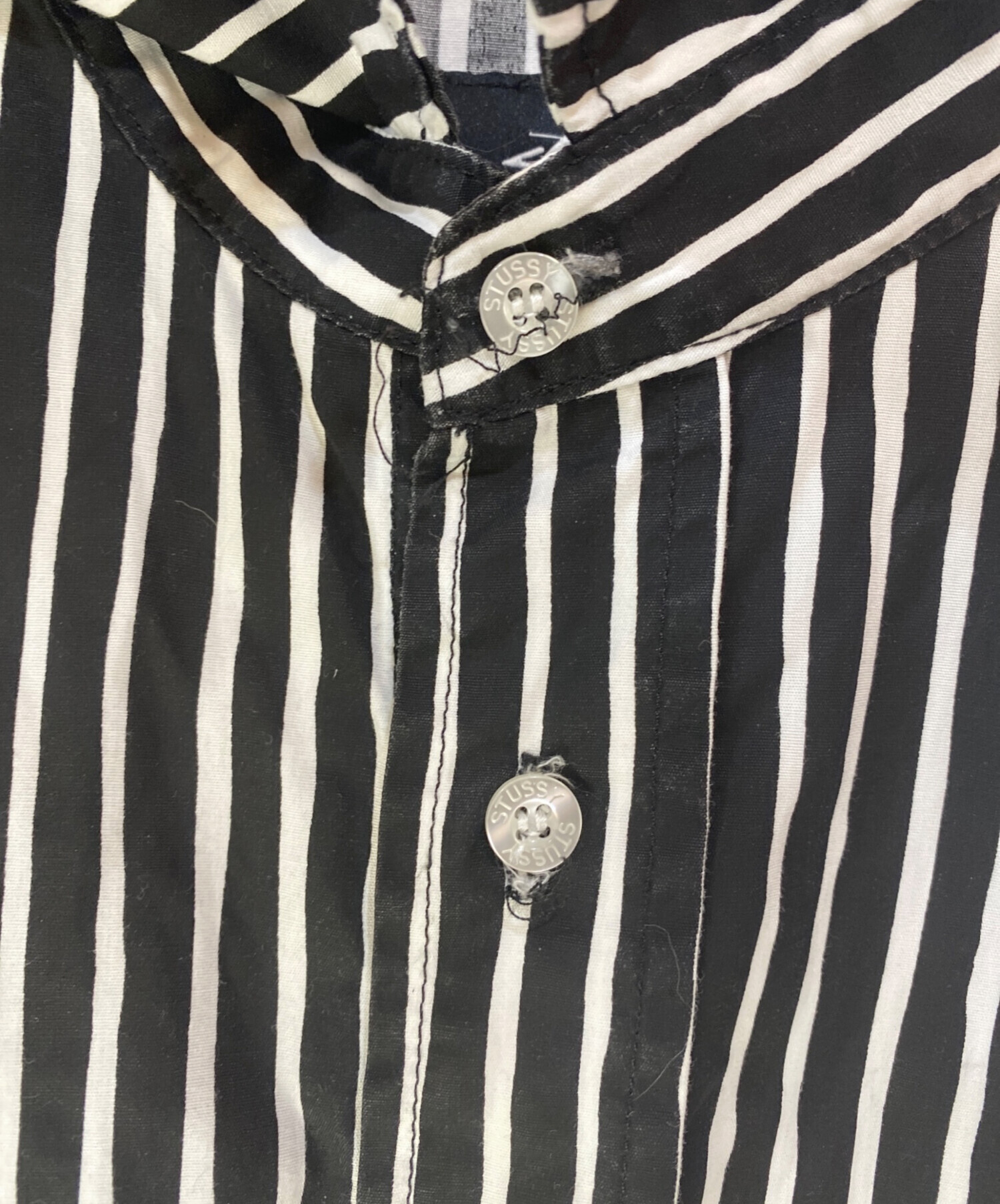 中古・古着通販】stussy (ステューシー) ストライプシャツ ブラック