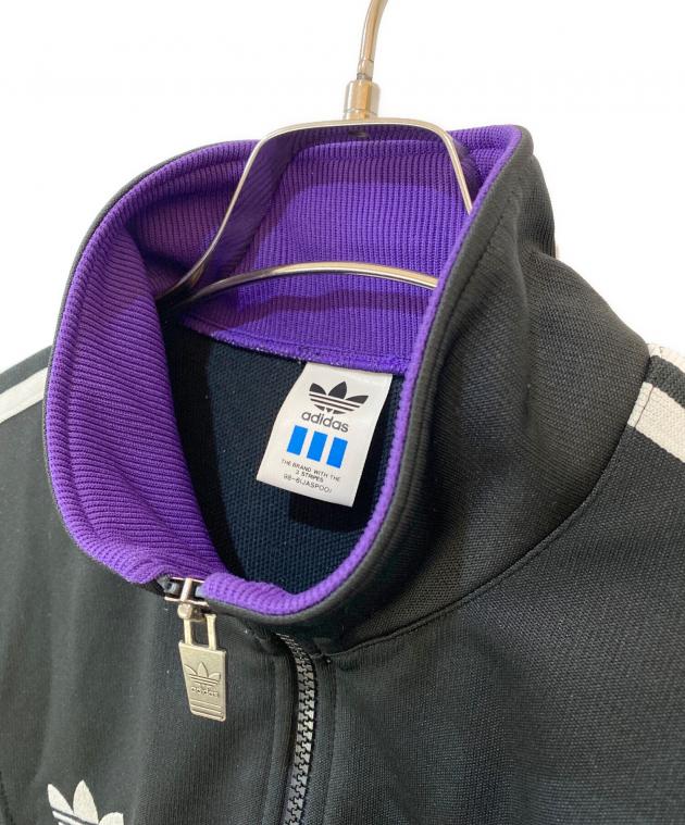 adidas アディダス ブラック/パープル ジャージ 中古・古着通販】adidas (アディダス) セットアップジャージ ブラック