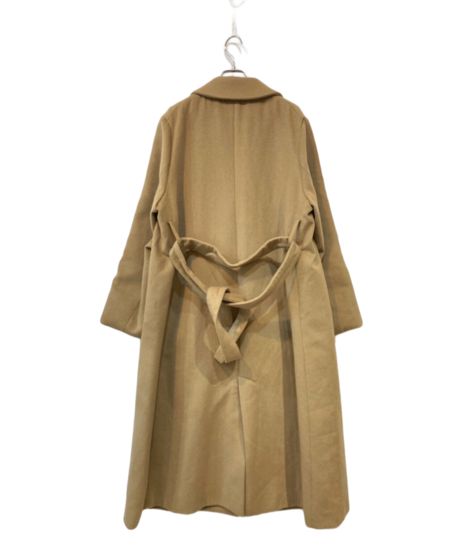 crewre アジャスタブルウールロングコートキャメル　Mサイズ 中古・古着通販】crewre (クルー) アジャスタブルウールロングコート