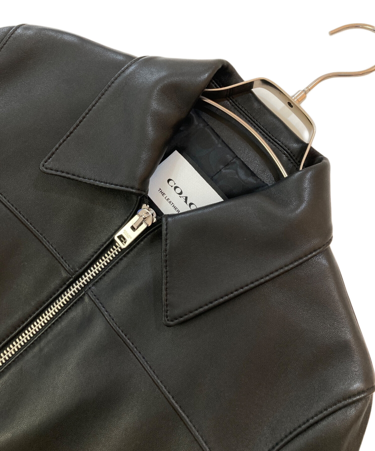 中古・古着通販】COACH (コーチ) ラムレザージャケット ブラック