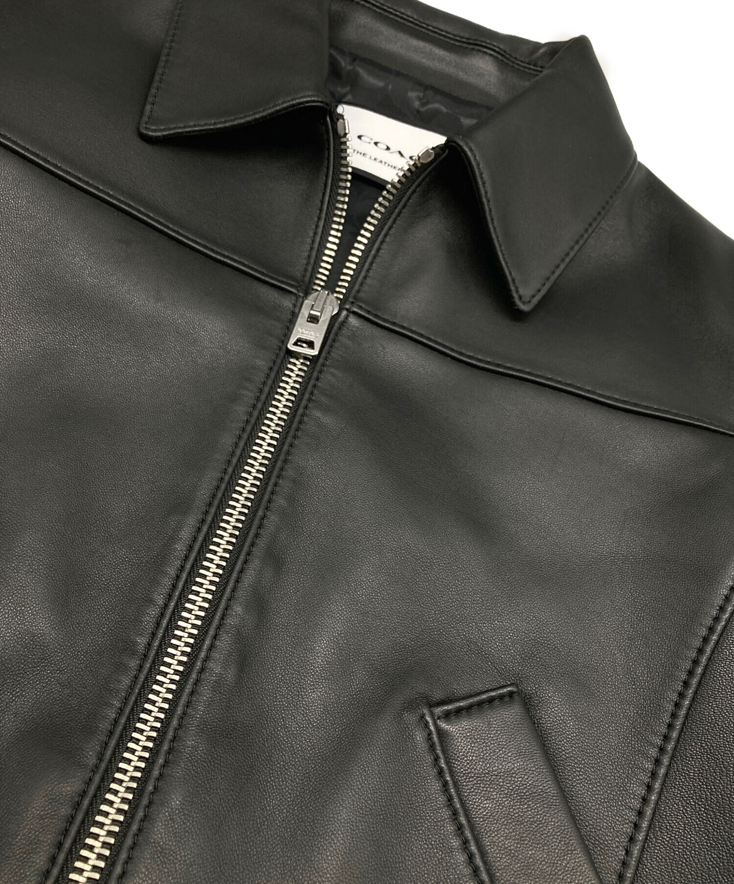 ☆未使用　COACH ラムレザージャケット 中古・古着通販】COACH (コーチ) ラムレザージャケット ブラック