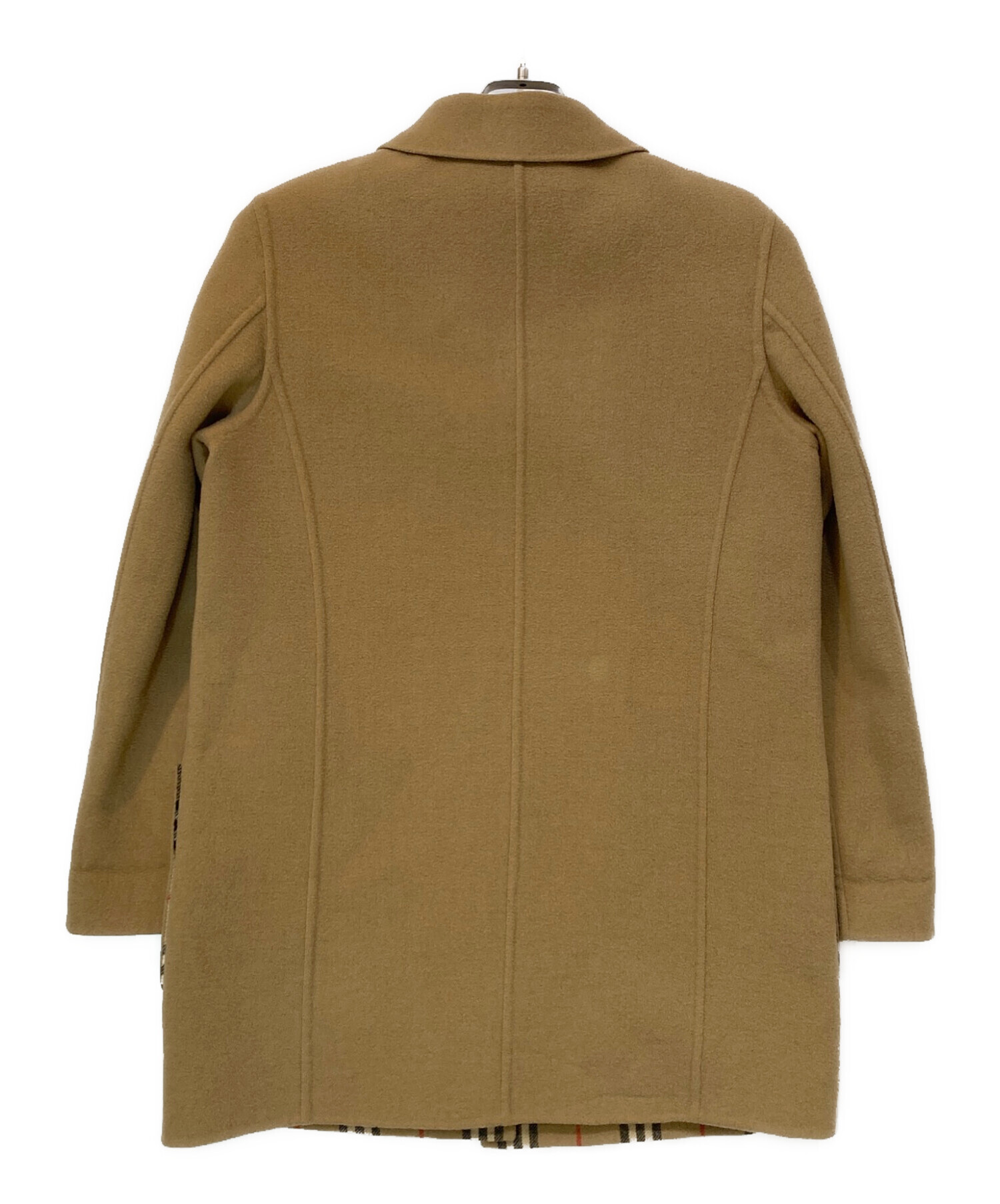 バーバリー BURBERRY LONDON カシミヤ混 ノヴァチェック裏地コート BURBERRY LONDON 裏地ノバチェック カシミヤ混 コート 38