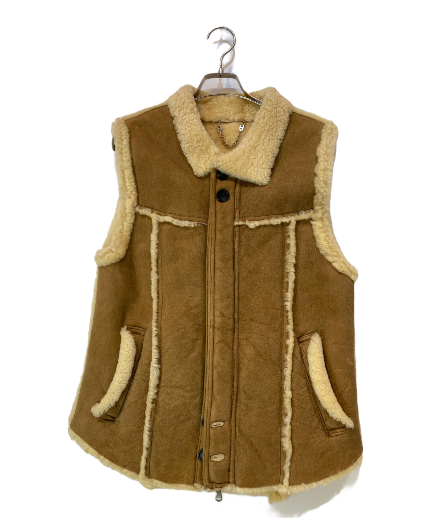 中古・古着通販】DACUTE (ダクテ) ムートンベスト ブラウン サイズ:48
